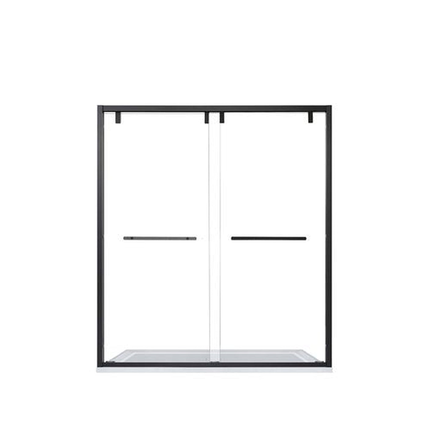 Vinnova Brescia 68" x 76"Matte Black Reversible Double Sliding Bypass Framed Shower Door