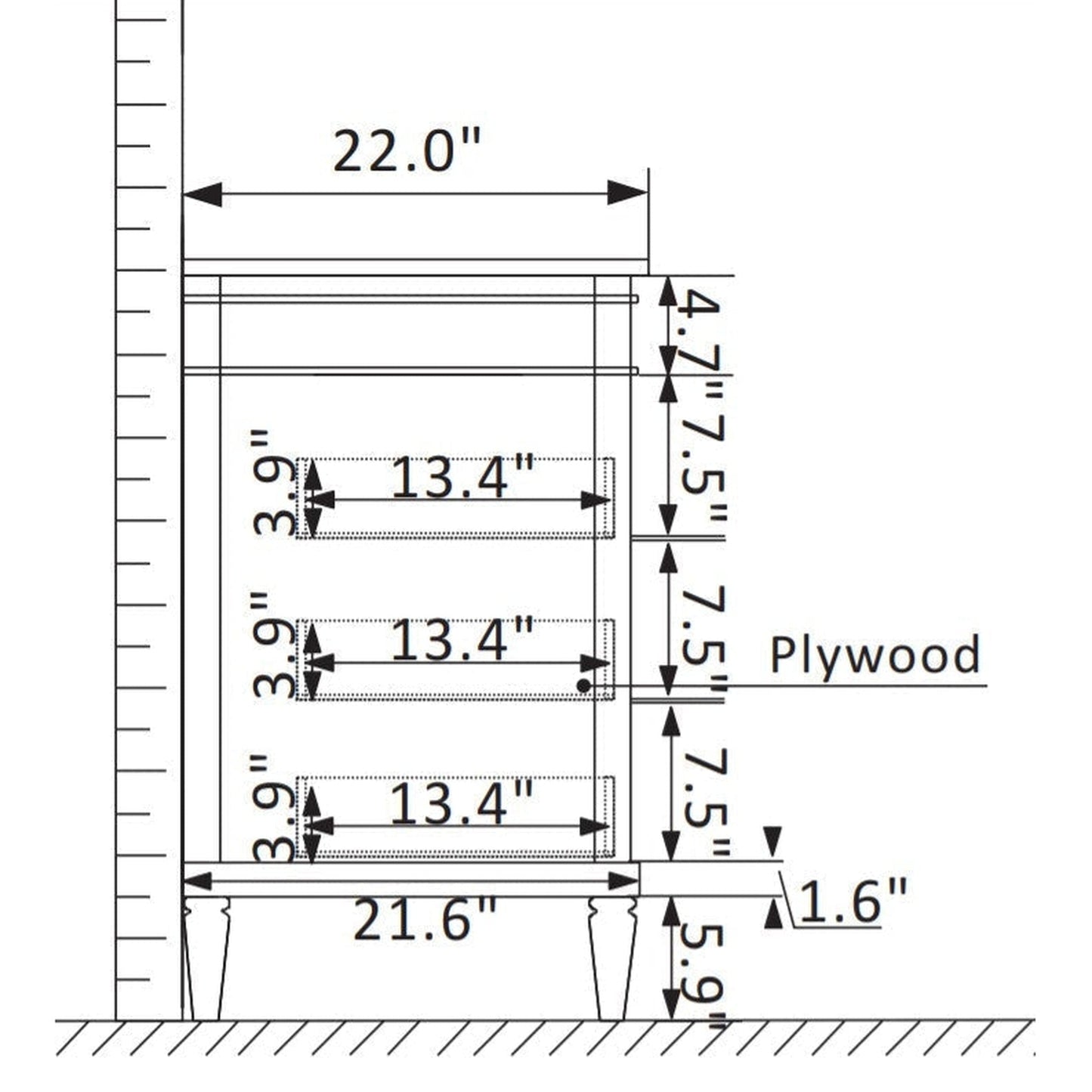 Vinnova Catania 37" Espresso Freestanding Single Vanity Set In White Carrara Marble Top With Undermount Ceramic Sink and Mirror