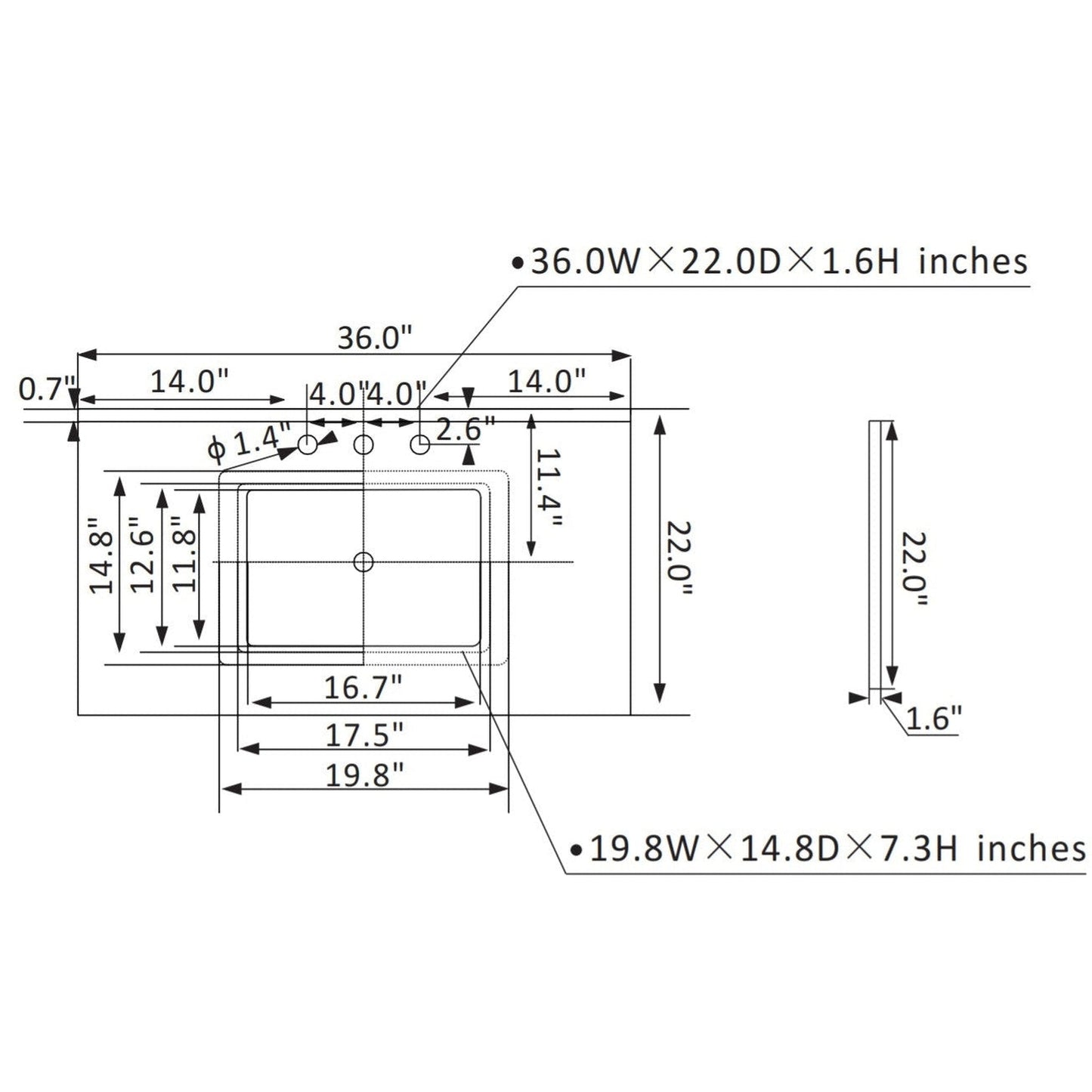 Vinnova Charlotte 36" Finnish Green Freestanding Single Vanity Set In White Carrara Composite Quartz Stone Top With Undermount Ceramic Sink, Backsplash and Mirror