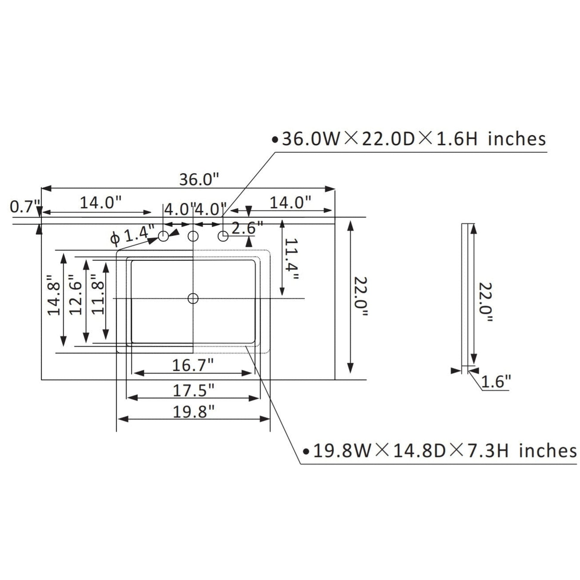 Vinnova Charlotte 36" Finnish Green Freestanding Single Vanity Set In White Carrara Composite Quartz Stone Top With Undermount Ceramic Sink, Backsplash and Mirror