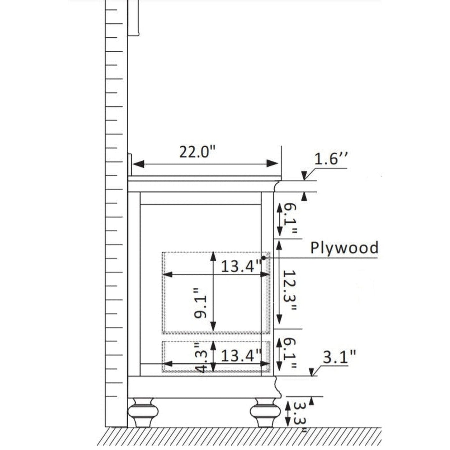 Vinnova Charlotte 36" Finnish Green Freestanding Single Vanity Set In White Carrara Composite Quartz Stone Top With Undermount Ceramic Sink, Backsplash and Mirror