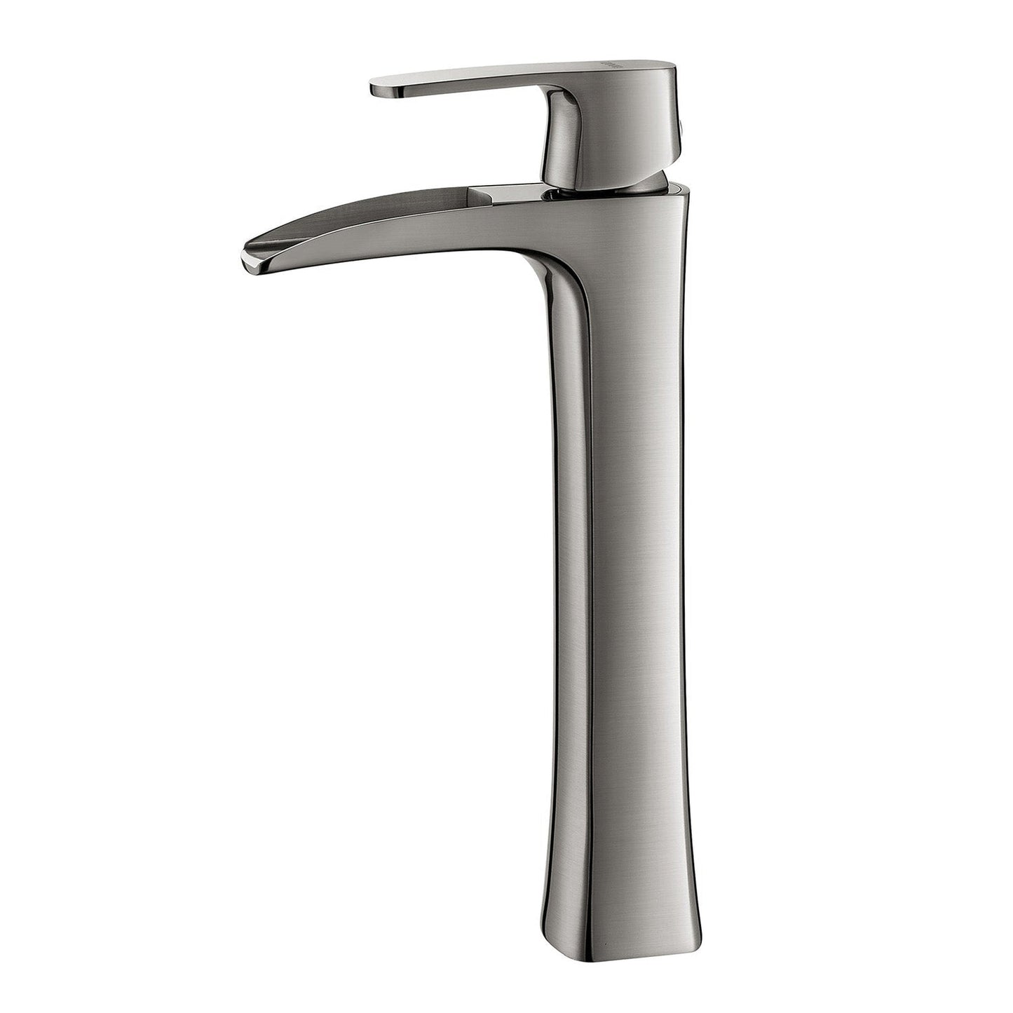 Vinnova Ciara 12" Single Hole High Arc Brushed Nickel Waterfall Vessel Bathroom Sink Faucet