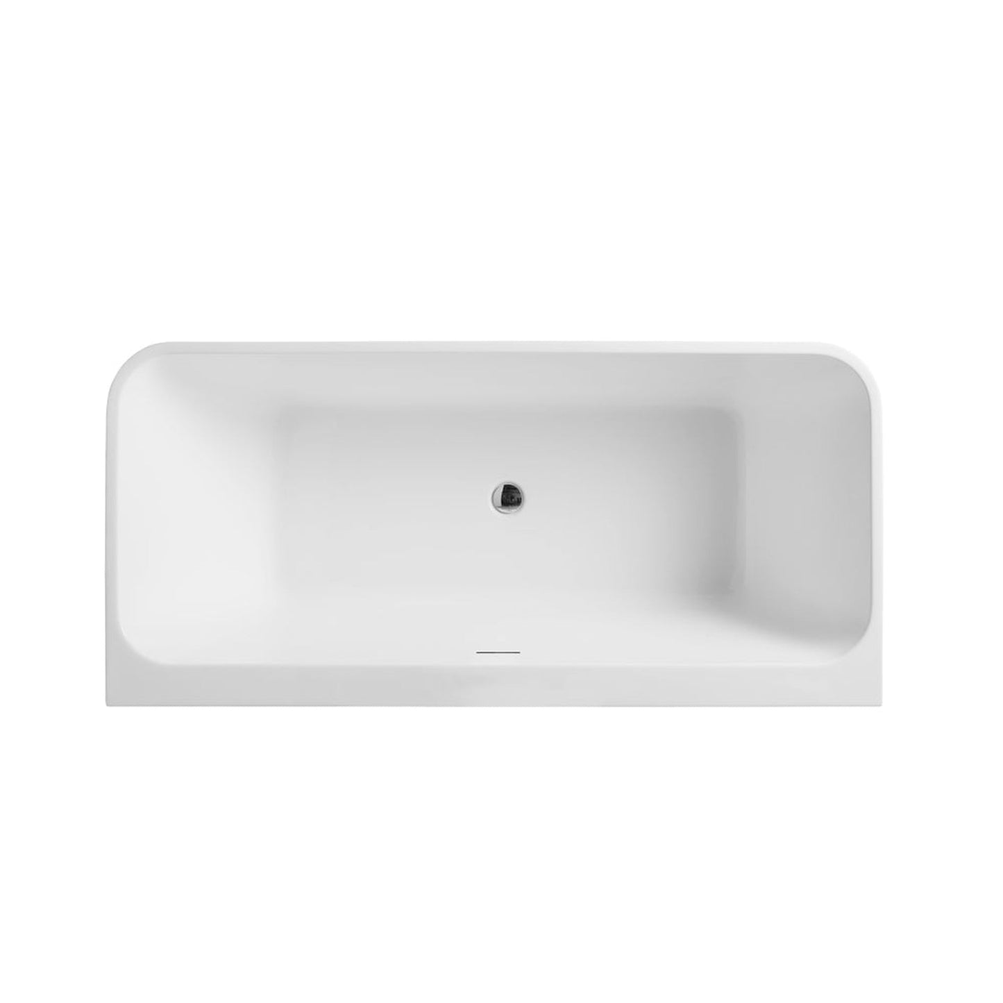 Vinnova Dashiel 59" x 32" White Rectangular Freestanding Soaking Acrylic Bathtub