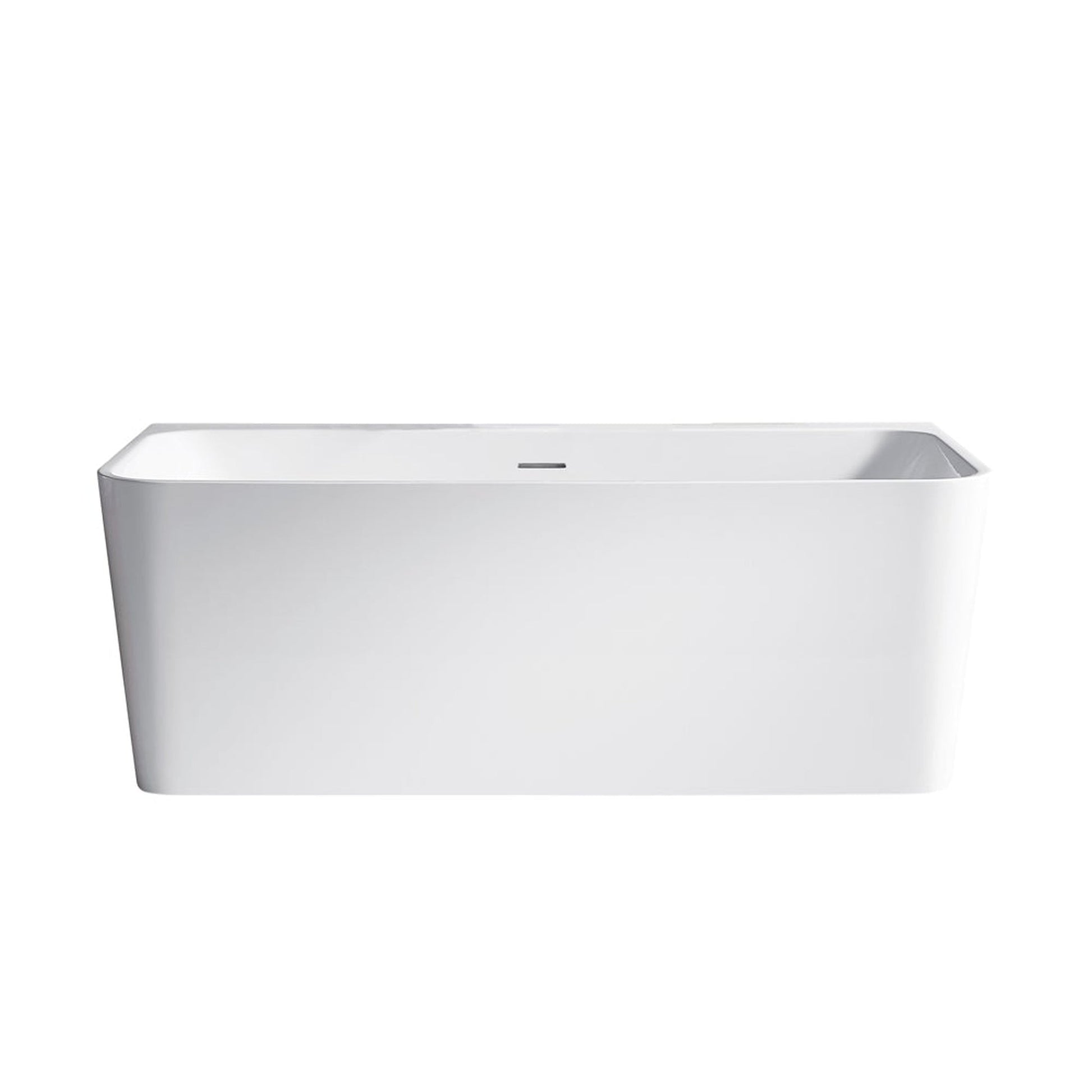 Vinnova Dashiel 59" x 32" White Rectangular Freestanding Soaking Acrylic Bathtub