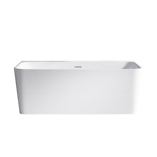 Vinnova Dashiel 67" x 32" White Rectangular Freestanding Soaking Acrylic Bathtub