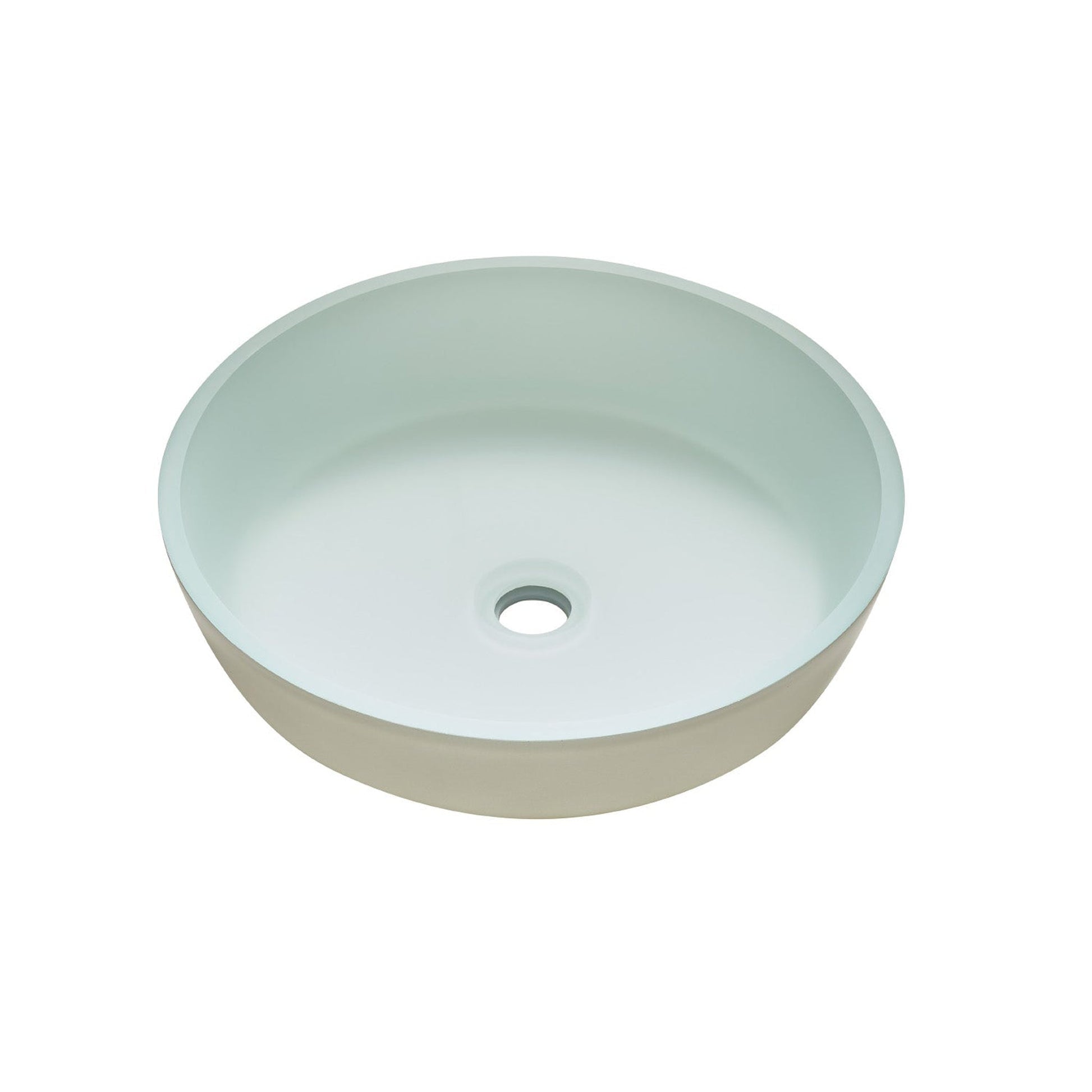 Vinnova Ferrol 17" White Circular Tempered Glass Painted by Hand Vessel Bathroom Sink Without Faucet