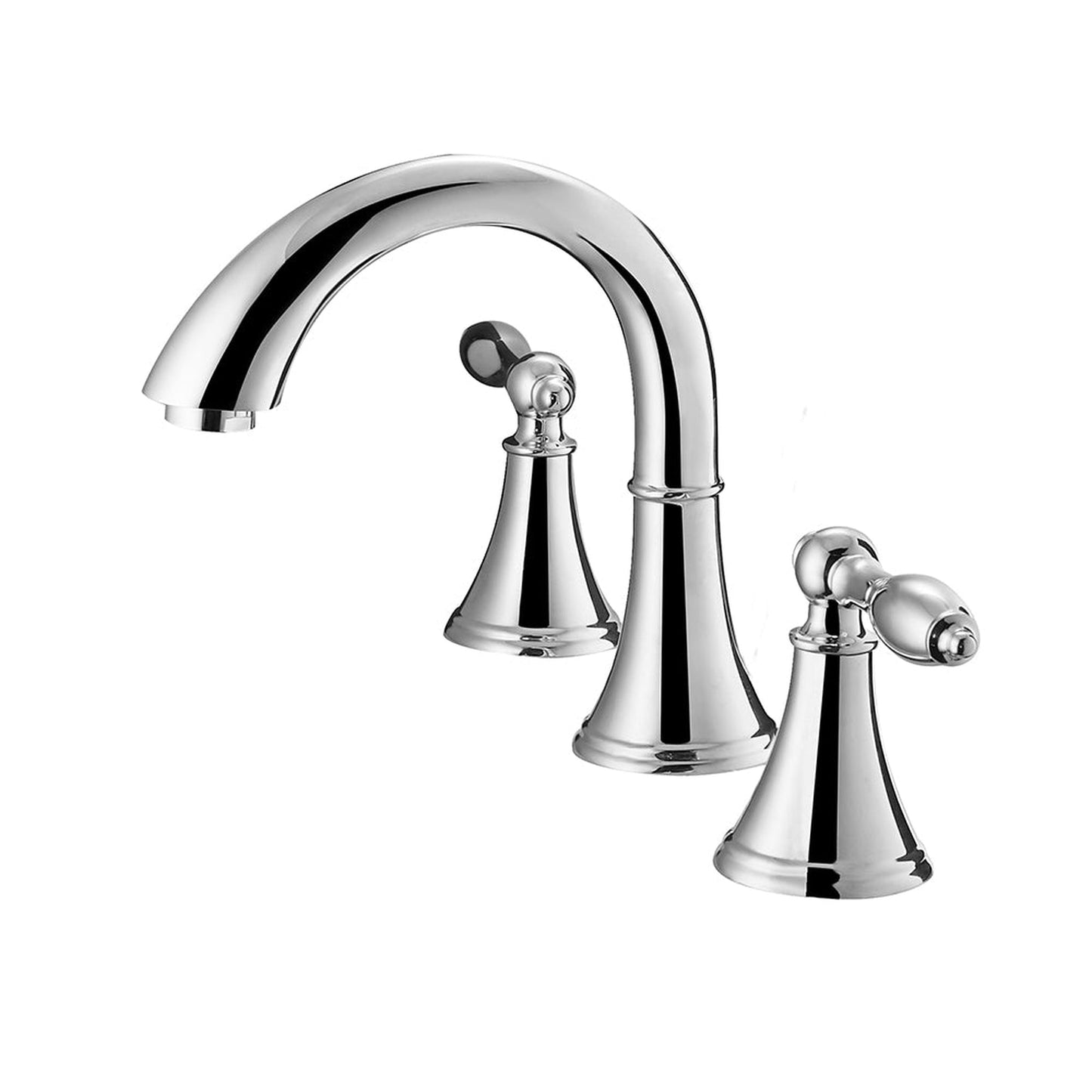 Vinnova Florence 7" Two Hole Polished Chrome 8" Widespread Low Arc Bathroom Sink Faucet