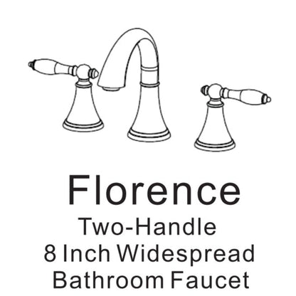 Vinnova Florence 7" Two Hole Polished Chrome 8" Widespread Low Arc Bathroom Sink Faucet