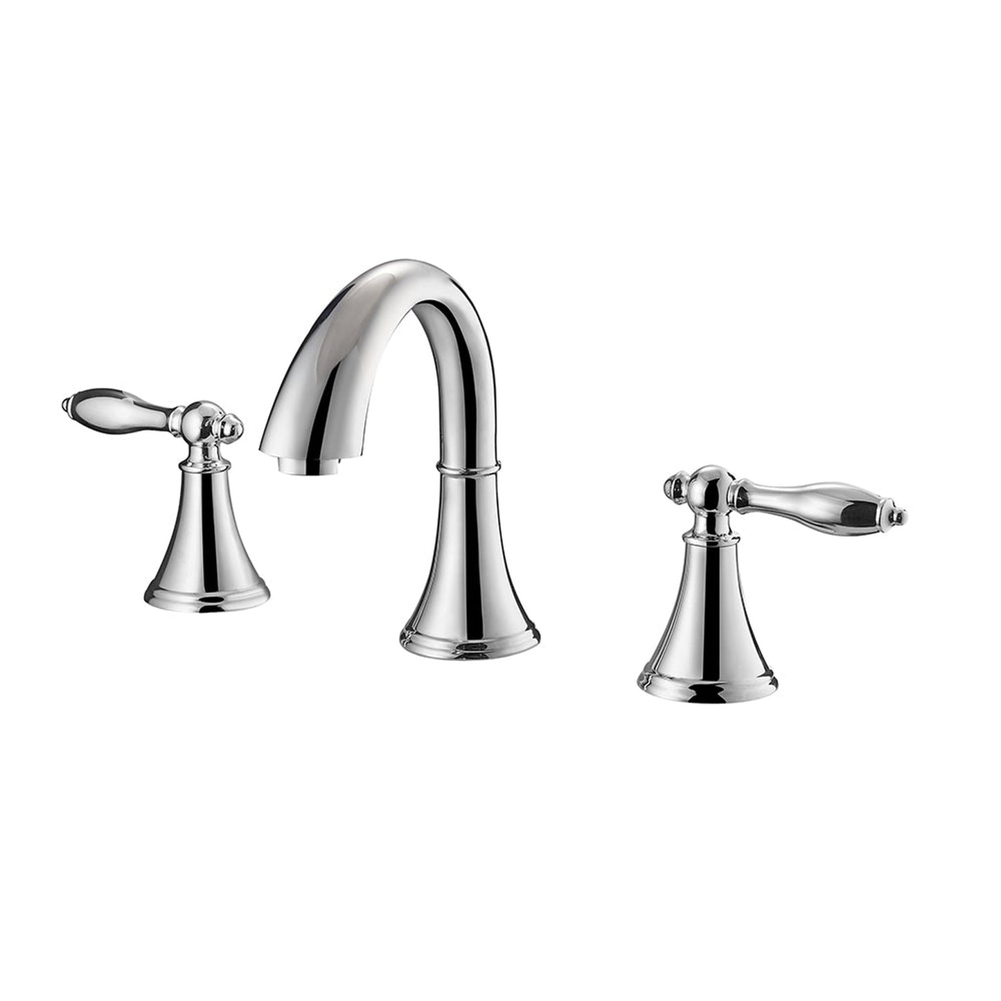 Vinnova Florence 7" Two Hole Polished Chrome 8" Widespread Low Arc Bathroom Sink Faucet