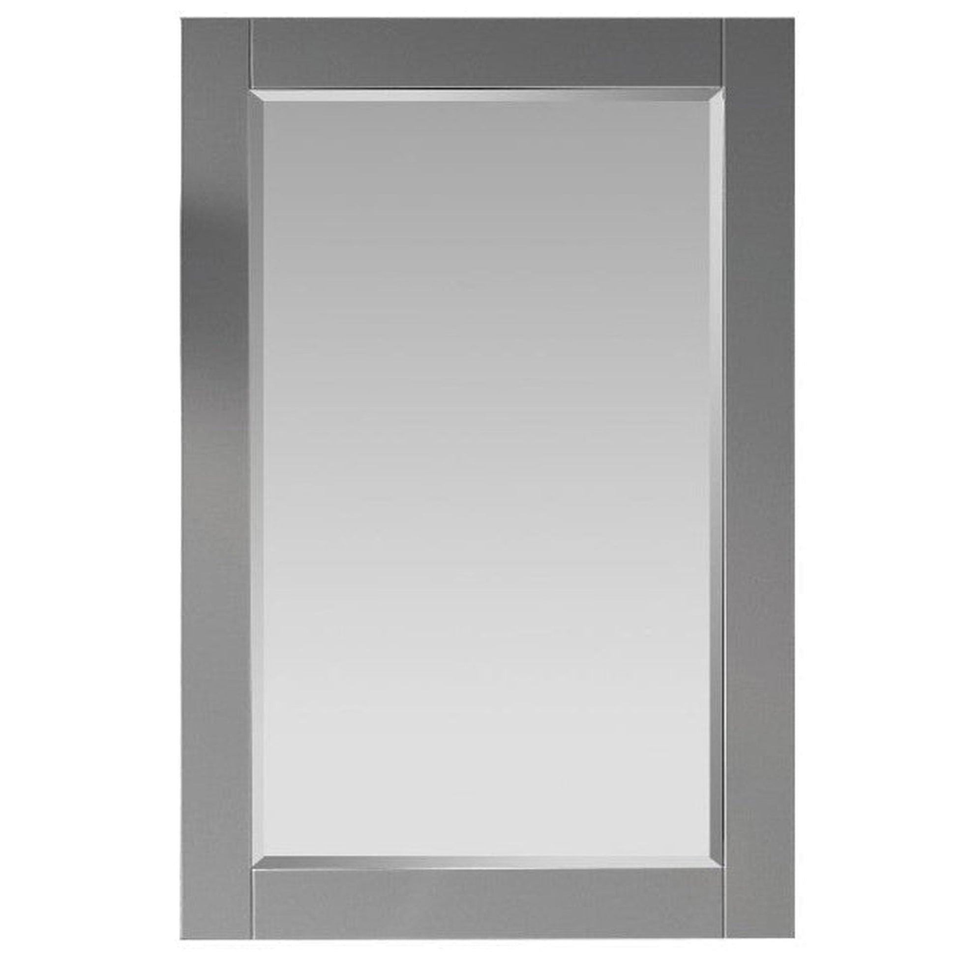 Vinnova Gela 24" Gray Freestanding Single Vanity Set With White Integrated Ceramic Sink and Mirror