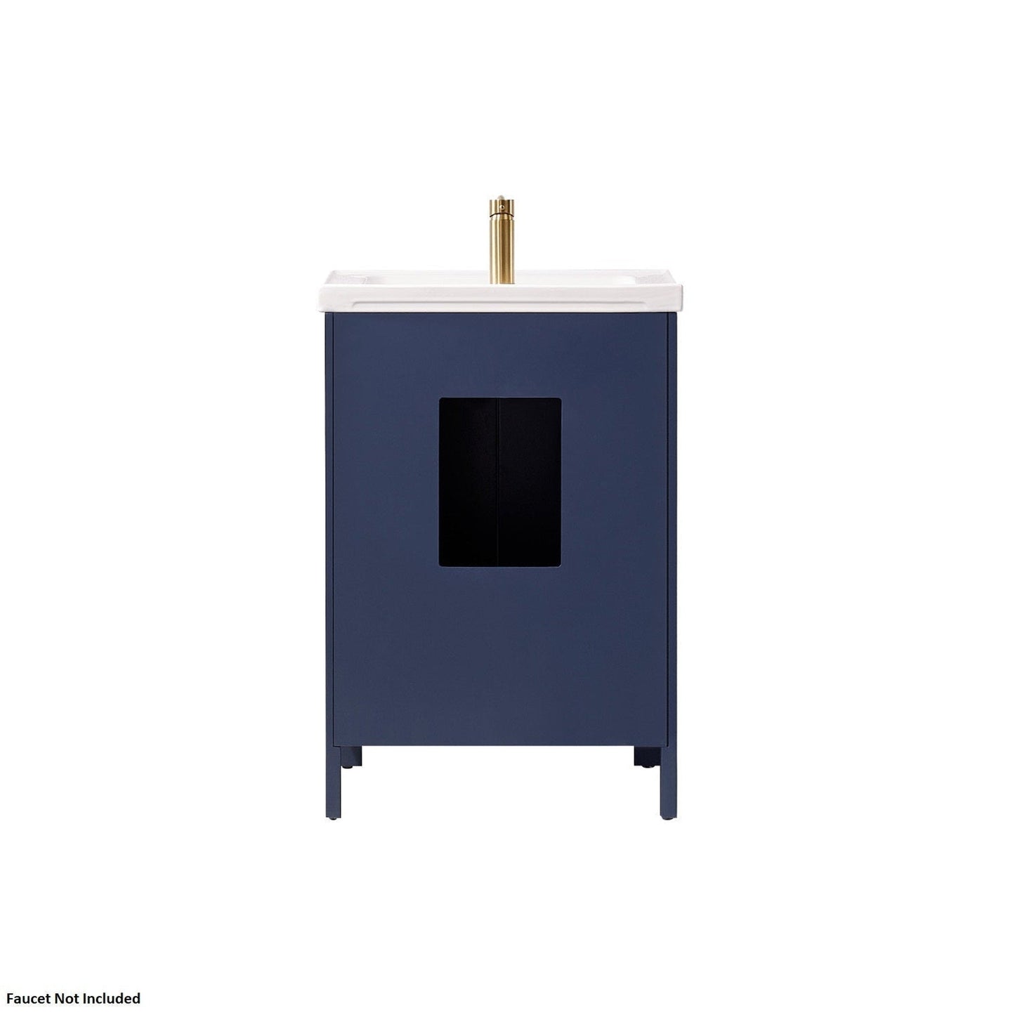 Vinnova Gela 24" Royal Blue Freestanding Single Vanity Set With White Integrated Ceramic Sink