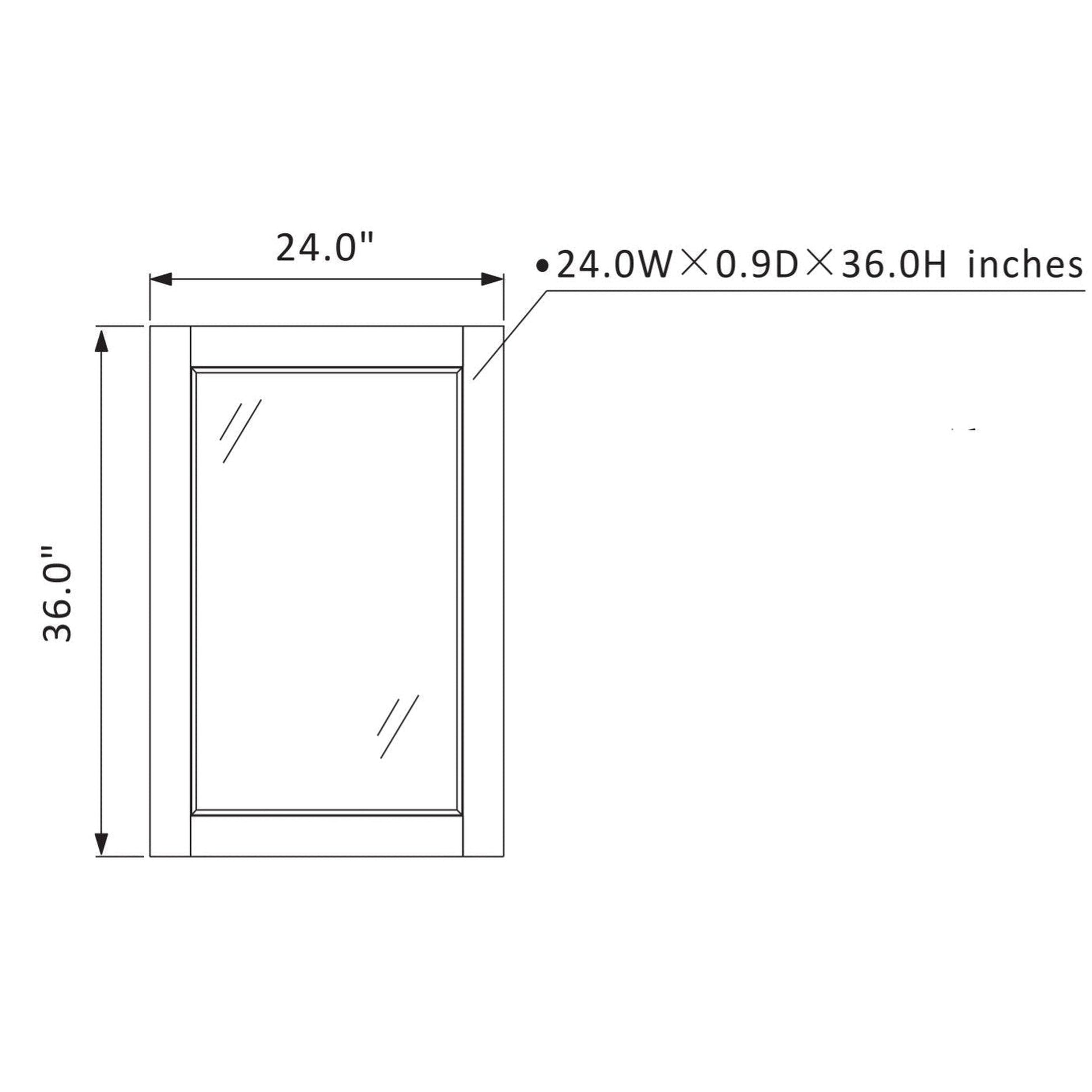 Vinnova Gela 24" White Freestanding Single Vanity Set With White Integrated Ceramic Sink And Mirror