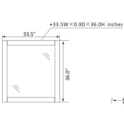 Vinnova Gela 36" Gray Freestanding Single Vanity Set In White Carrara Marble Top With Undermount Ceramic Sink and Mirror