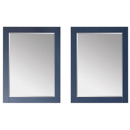 Vinnova Gela 60" Royal Blue Freestanding Double Vanity Set In White Carrara Marble Top With Undermount Ceramic Sink and Mirror