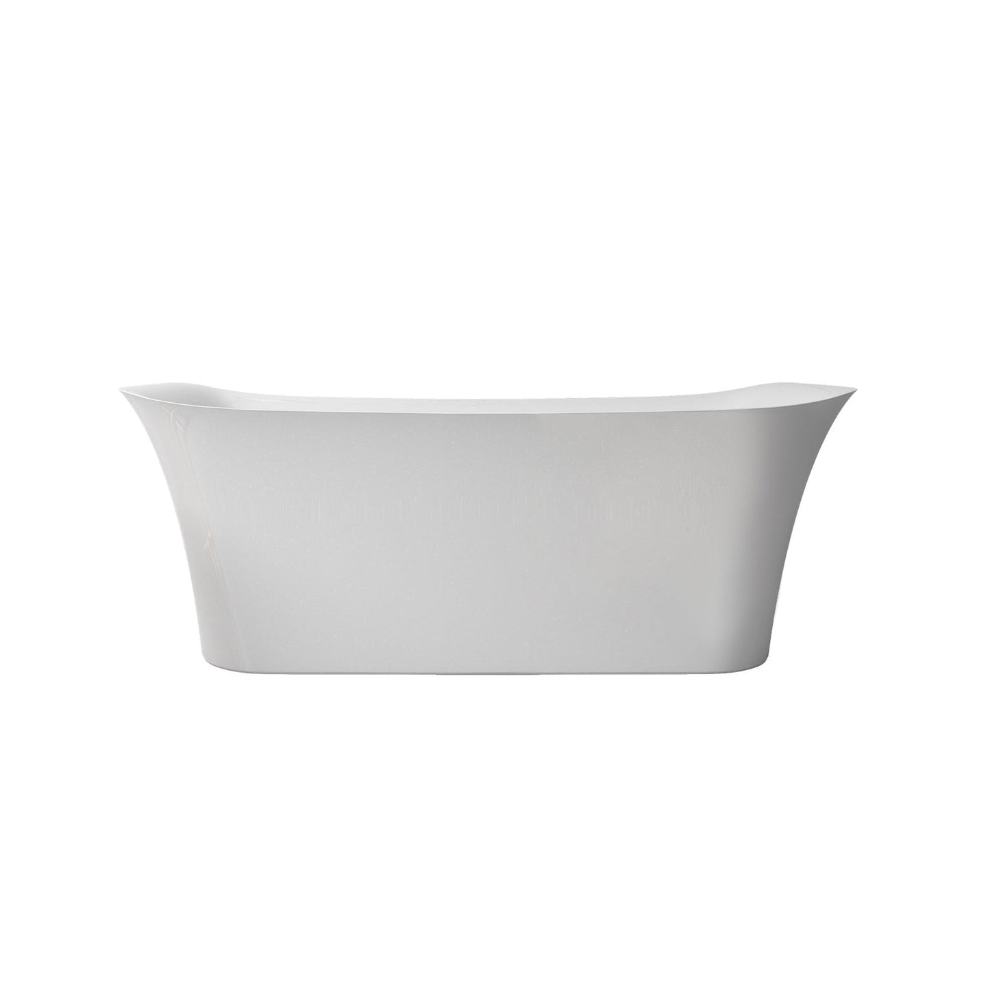 Vinnova Gorizia 59" x 32" White Oval Freestanding Soaking Acrylic Bathtub