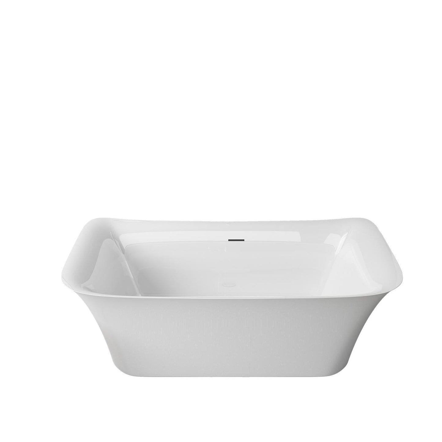 Vinnova Gorizia 67" x 32" White Oval Freestanding Soaking Acrylic Bathtub