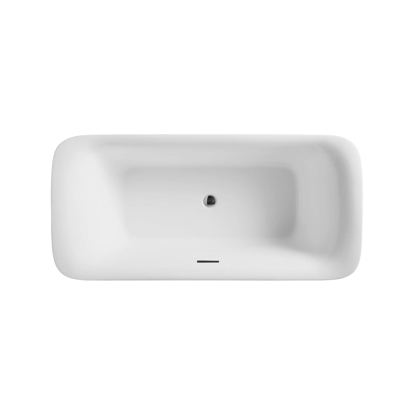 Vinnova Gorizia 67" x 32" White Oval Freestanding Soaking Acrylic Bathtub