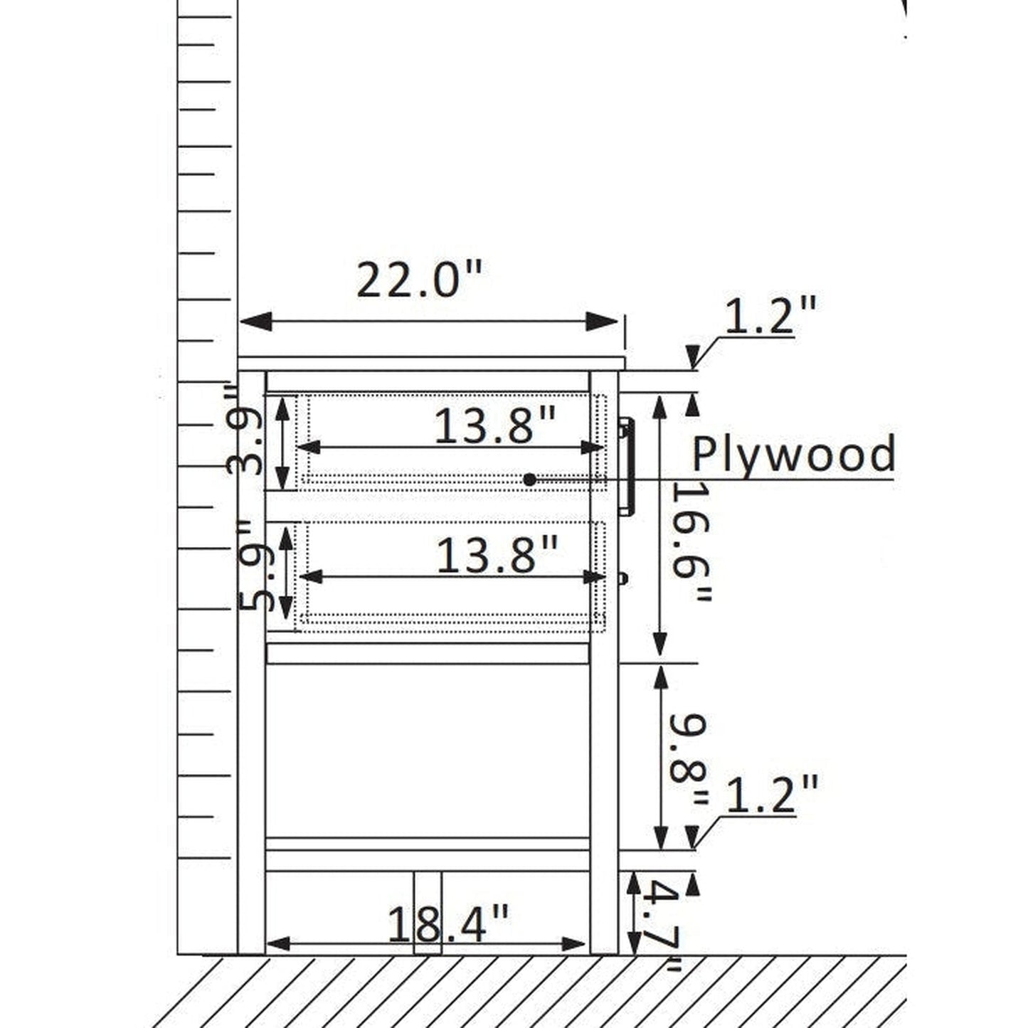 Vinnova Grayson 48" x 22" Rust Black Freestanding Single Vanity Set With White Carrara Composite Stone Countertop