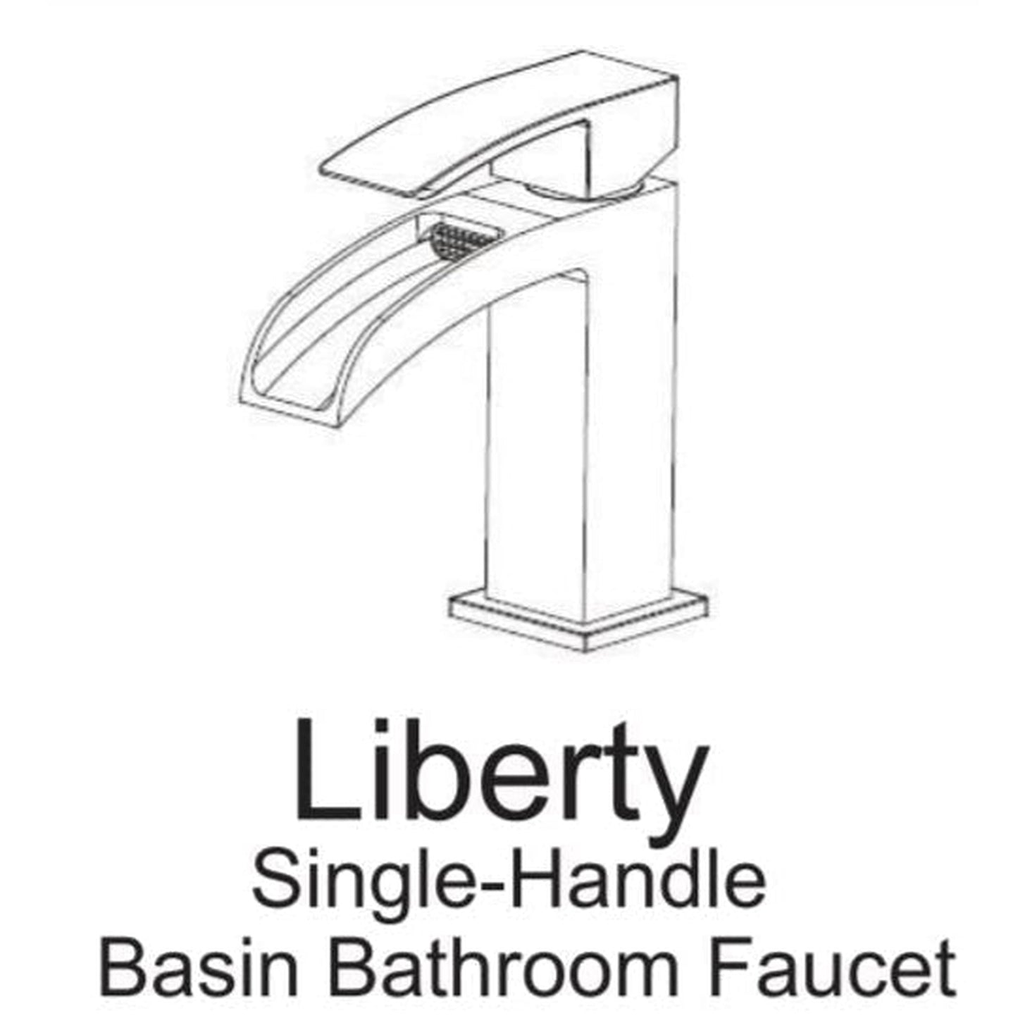 Vinnova Liberty 6" Single Hole Satin Nickel Low Arc Waterfall Bathroom Sink Faucet