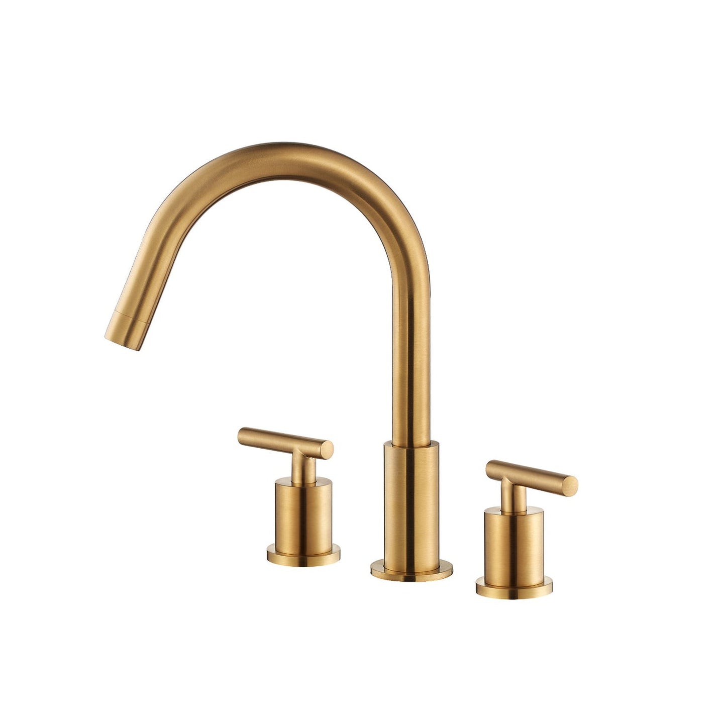 Vinnova Lodosa 10" Two Hole Brushed Gold 8" Widespread High Arc Bathroom Sink Faucet