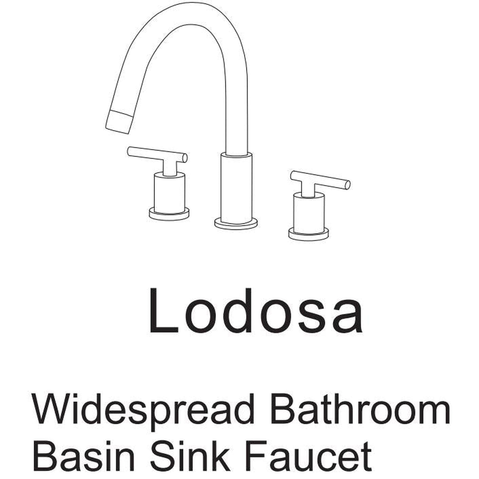 Vinnova Lodosa 10" Two Hole Brushed Gold 8" Widespread High Arc Bathroom Sink Faucet