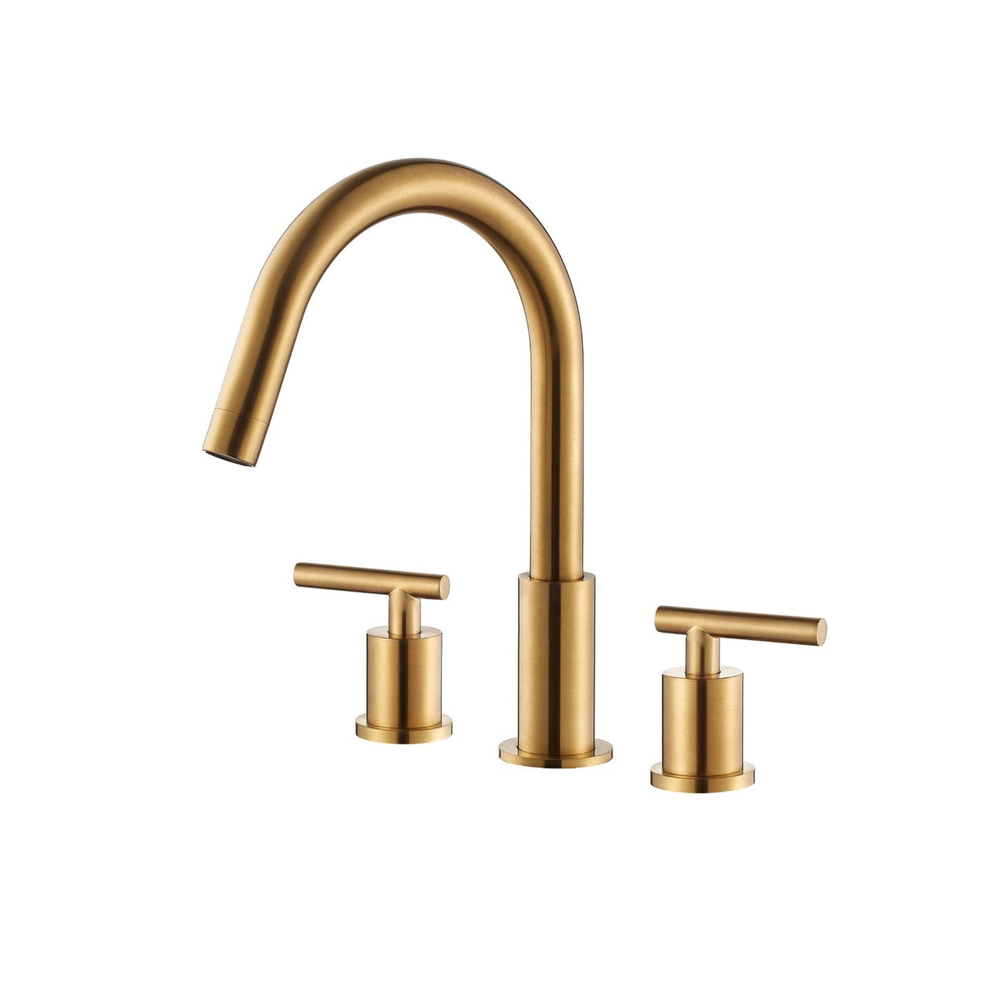 Vinnova Lodosa 10" Two Hole Brushed Gold 8" Widespread High Arc Bathroom Sink Faucet