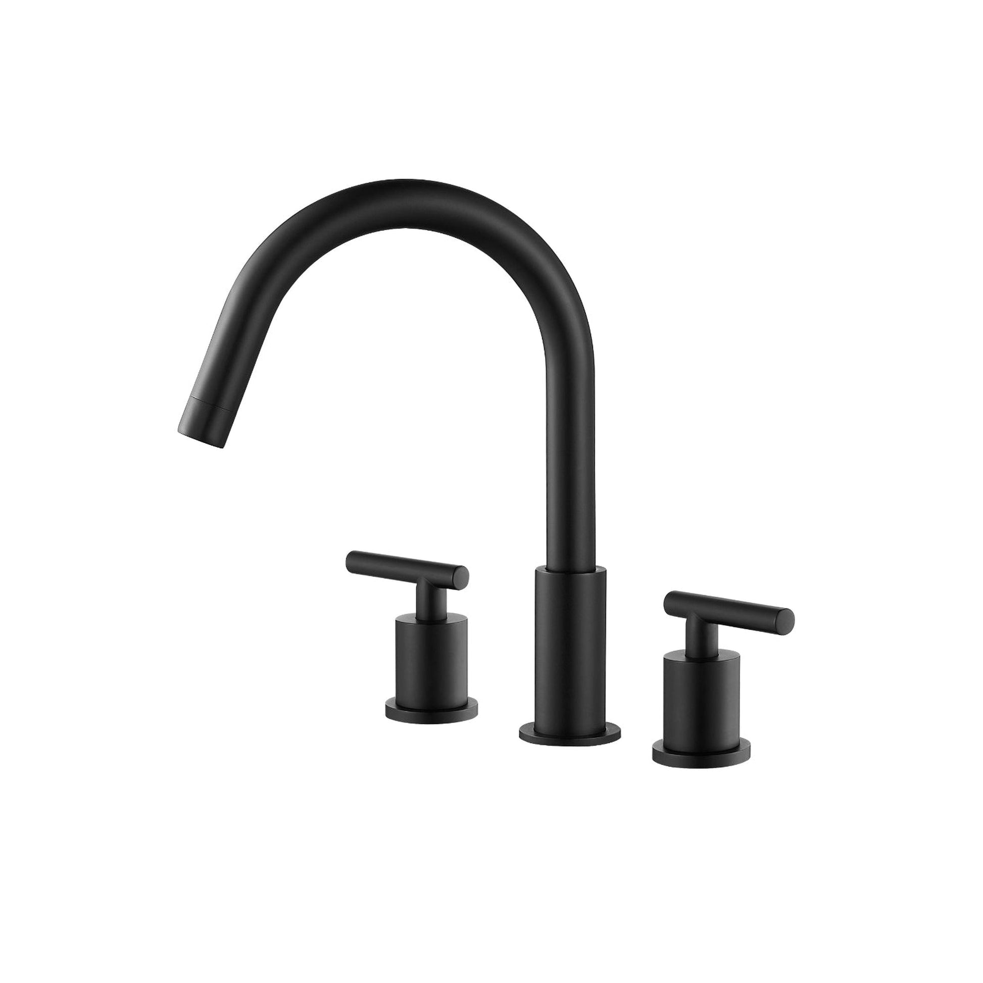 Vinnova Lodosa 10" Two Hole Matte Black 8" Widespread High Arc Bathroom Sink Faucet