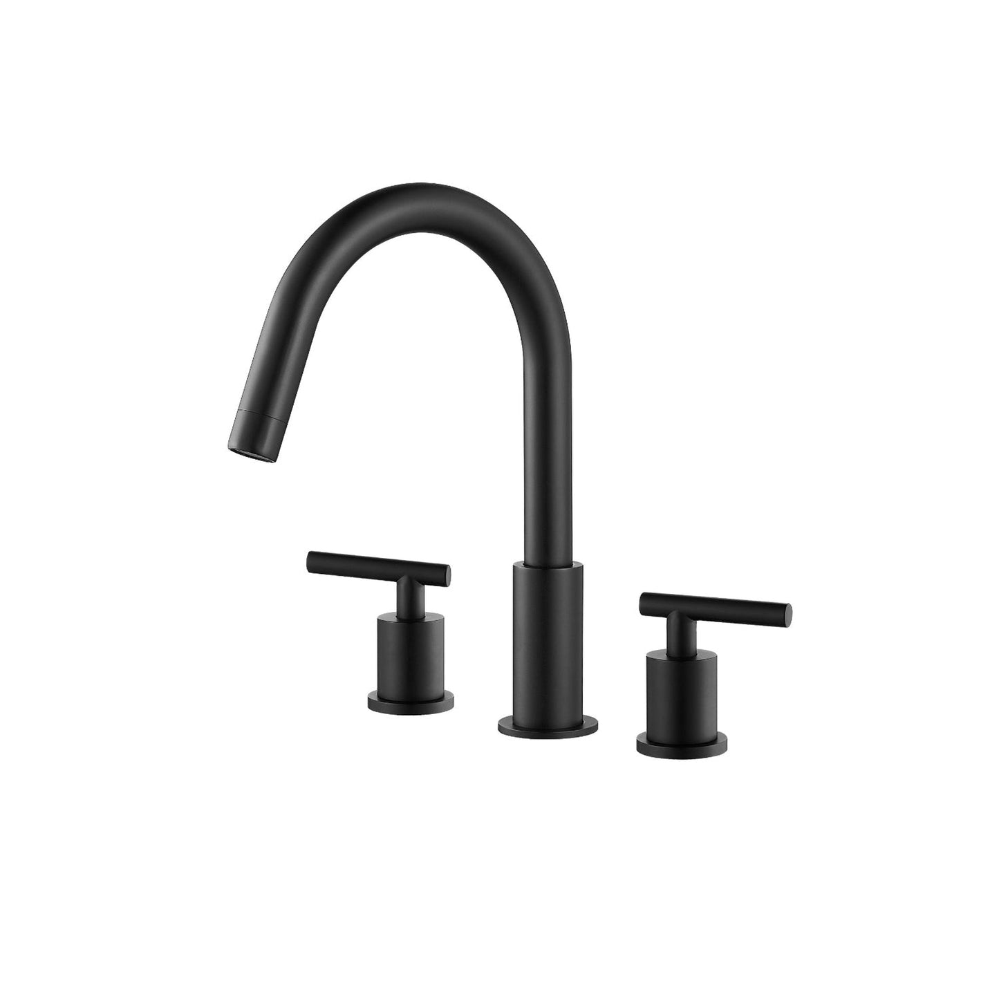 Vinnova Lodosa 10" Two Hole Matte Black 8" Widespread High Arc Bathroom Sink Faucet