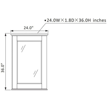 Vinnova Lorna 36" White Freestanding Single Vanity Set In White Carrara Composite Stone Top With Undermount Ceramic Sink and Mirror