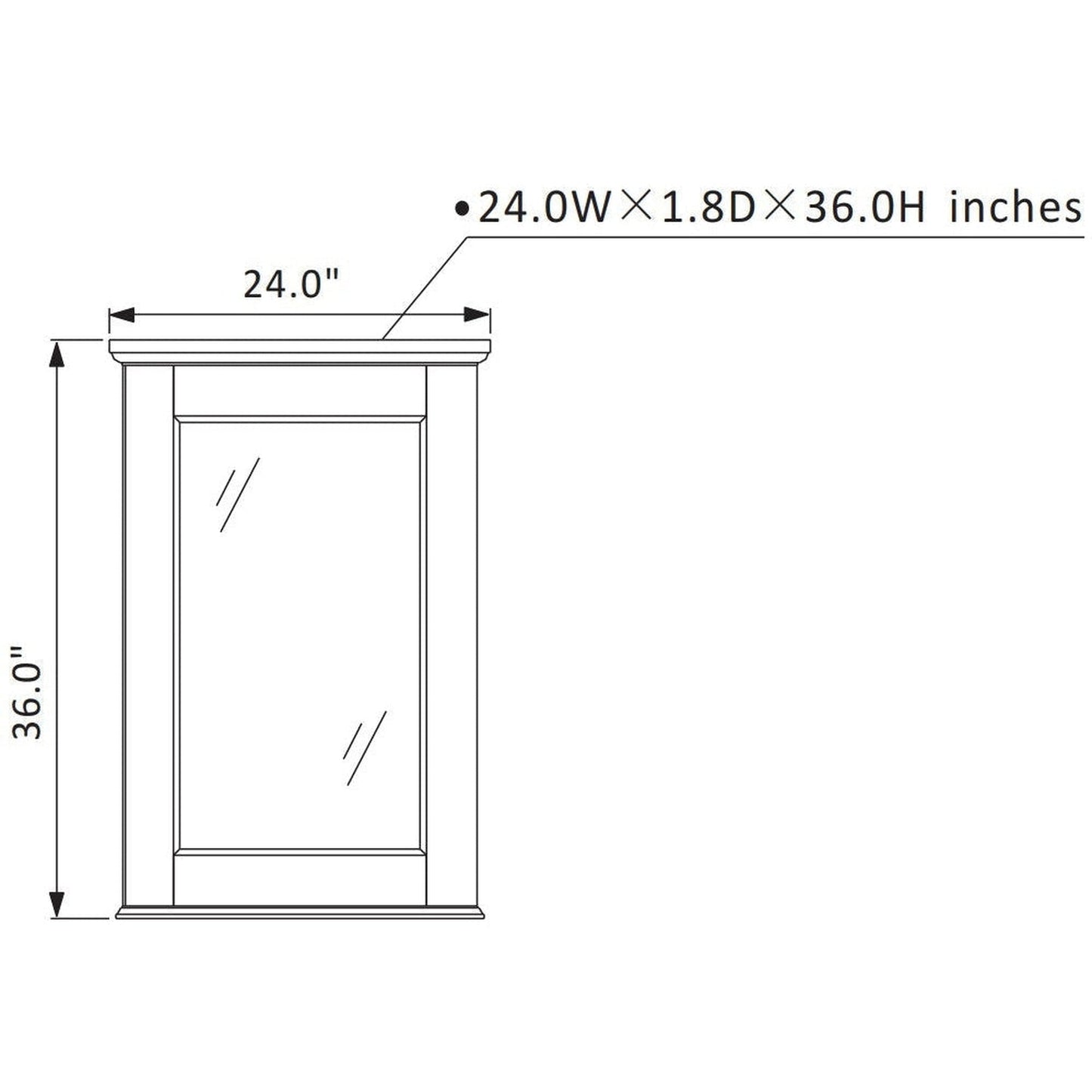 Vinnova Lorna 36" White Freestanding Single Vanity Set In White Carrara Composite Stone Top With Undermount Ceramic Sink and Mirror