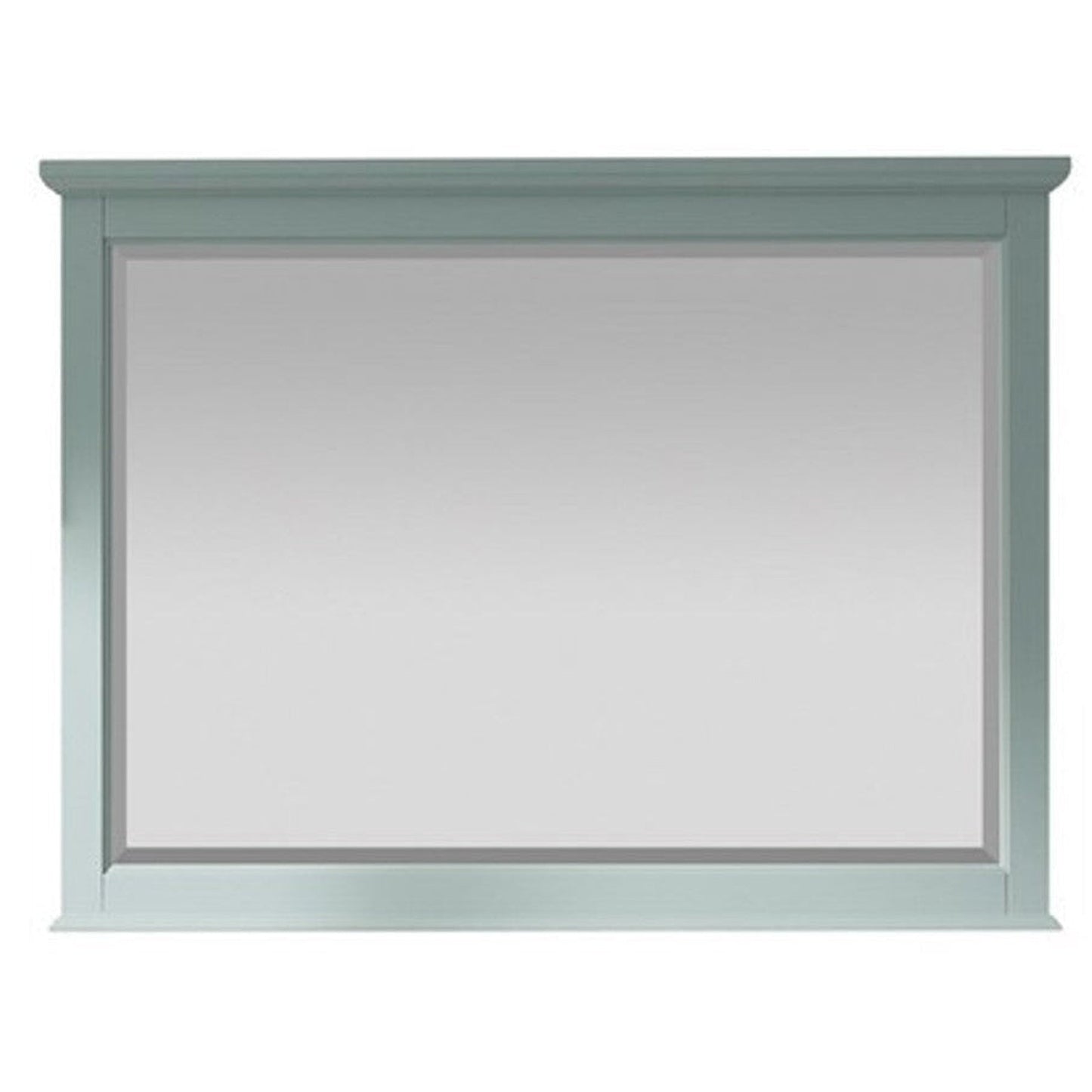 Vinnova Lorna 48" Finnish Green Freestanding Single Vanity Set In White Carrara Composite Stone Top With Undermount Ceramic Sink and Mirror