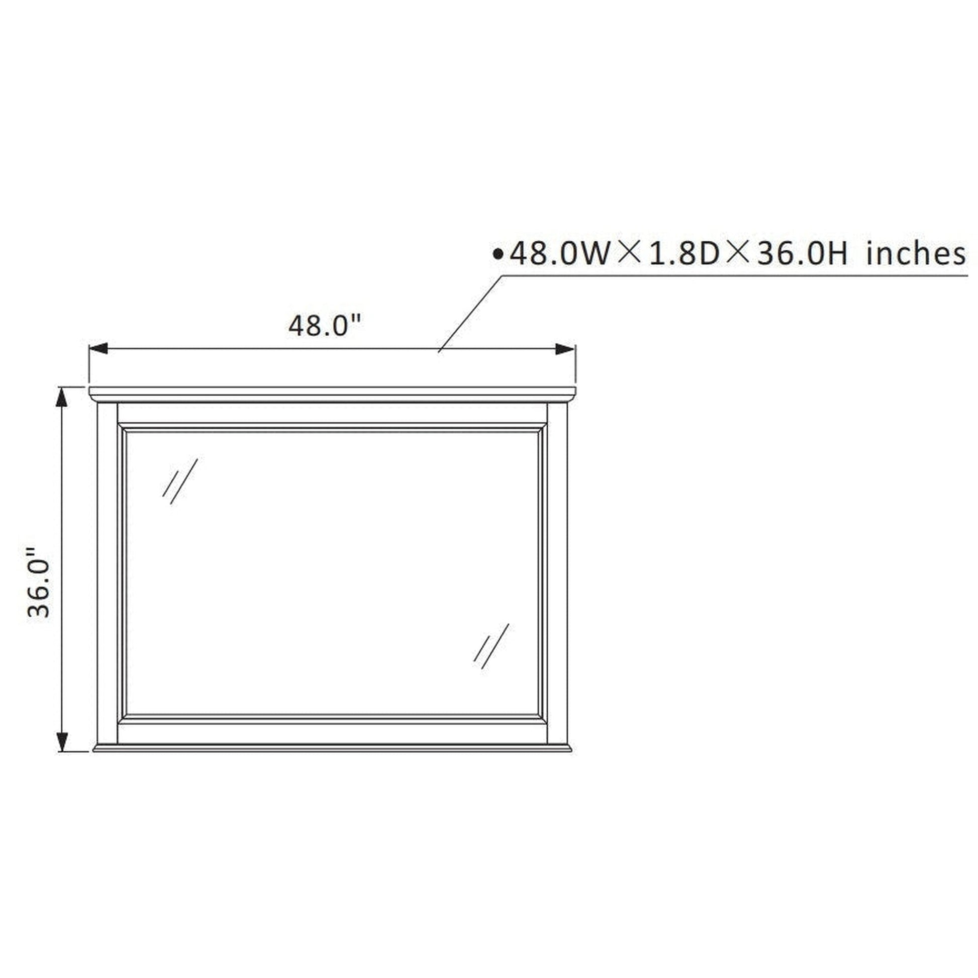 Vinnova Lorna 48" White Freestanding Single Vanity Set In White Carrara Composite Stone Top With Undermount Ceramic Sink and Mirror