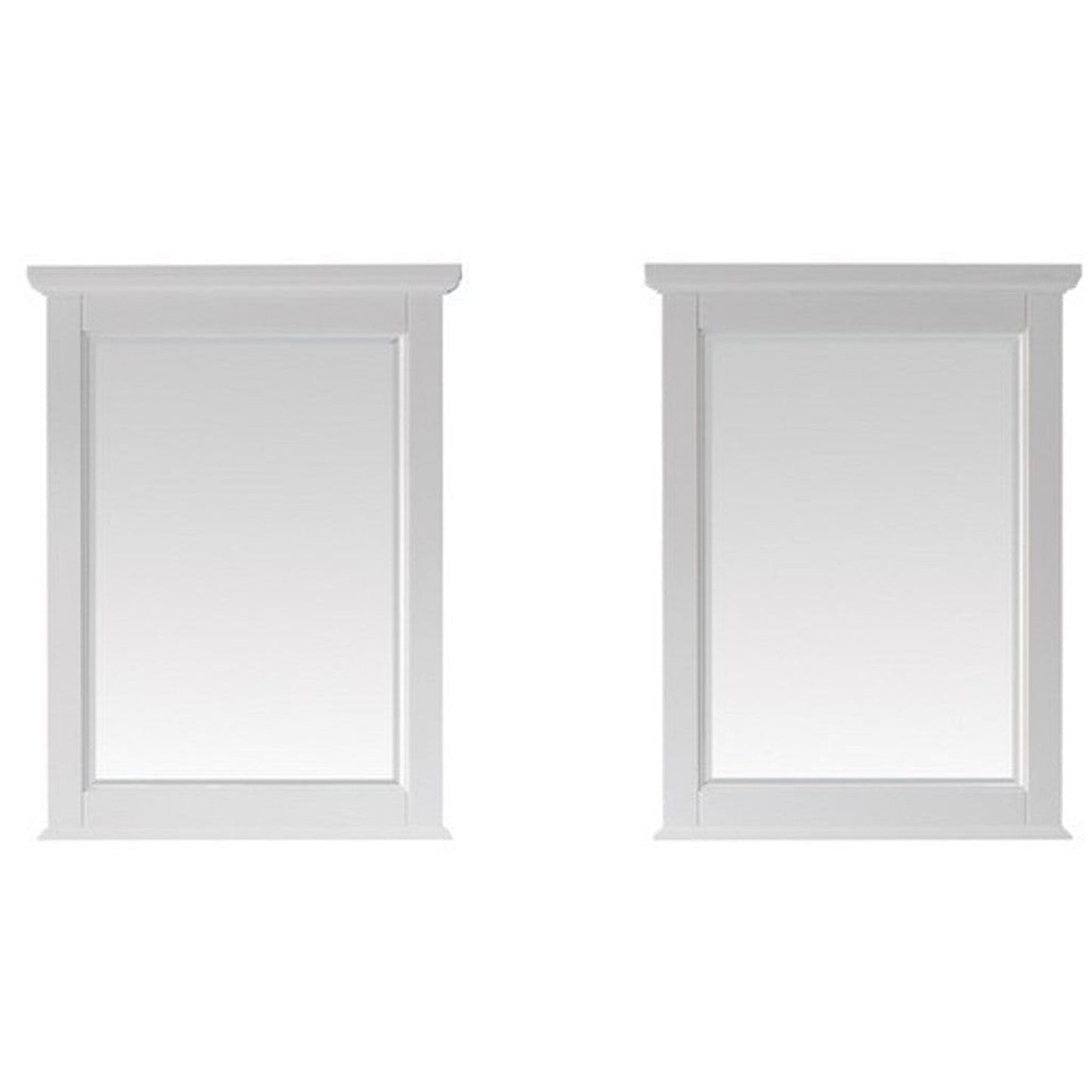 Vinnova Lorna 60" White Freestanding Double Vanity Set In White Carrara Composite Stone Top With Undermount Ceramic Sink and Mirror