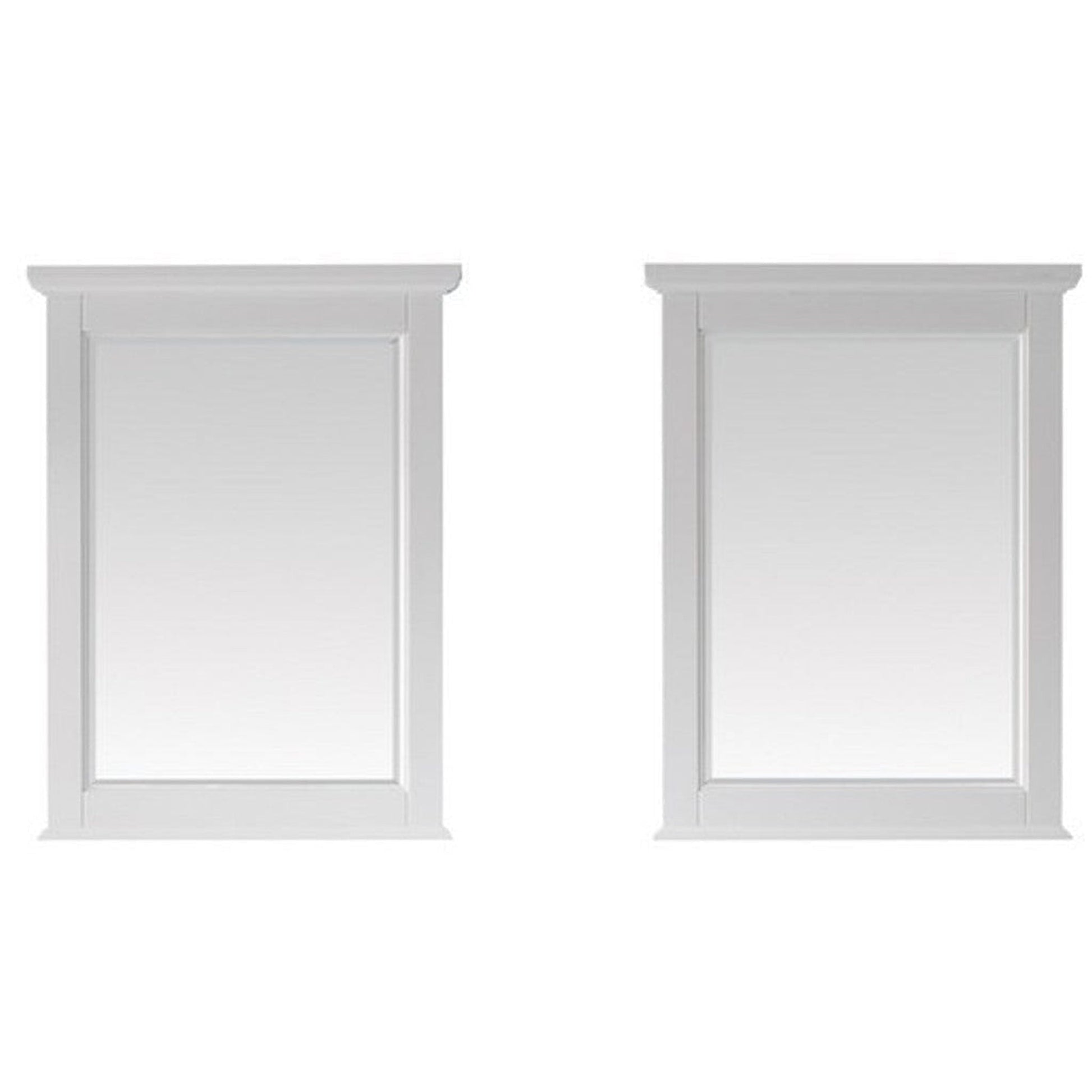 Vinnova Lorna 60" White Freestanding Double Vanity Set In White Carrara Composite Stone Top With Undermount Ceramic Sink and Mirror
