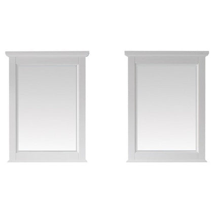 Vinnova Lorna 60" White Freestanding Double Vanity Set In White Carrara Composite Stone Top With Undermount Ceramic Sink and Mirror
