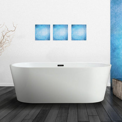 Vinnova Lumina 59" x 30" White Rectangular Freestanding Soaking Acrylic Bathtub