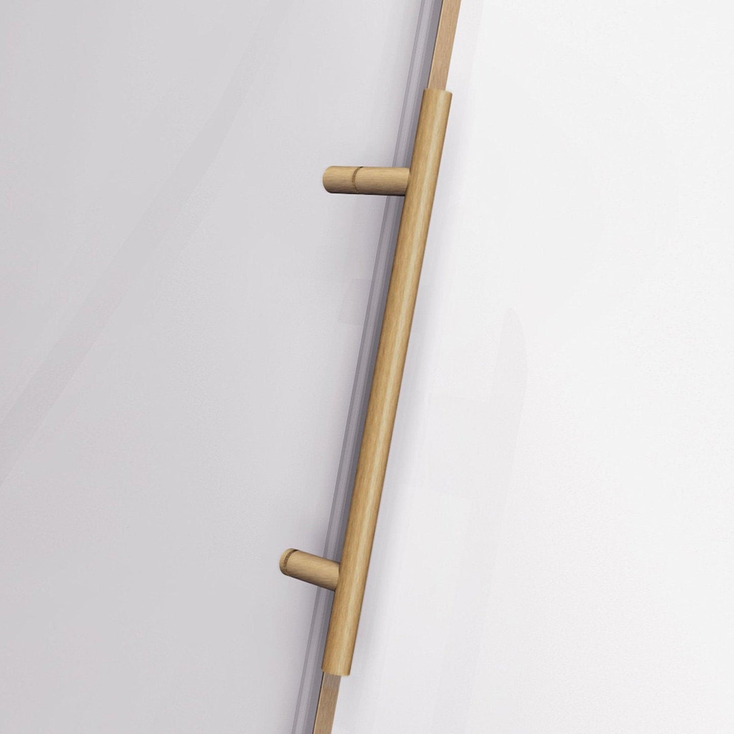 Vinnova Massa 48" x 76" Brushed Gold Reversible Single Sliding Frameless Shower Door