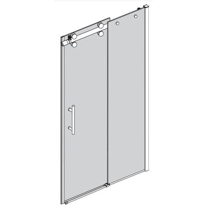 Vinnova Massa 60" x 76" Brushed Nickel Reversible Single Sliding Frameless Shower Door