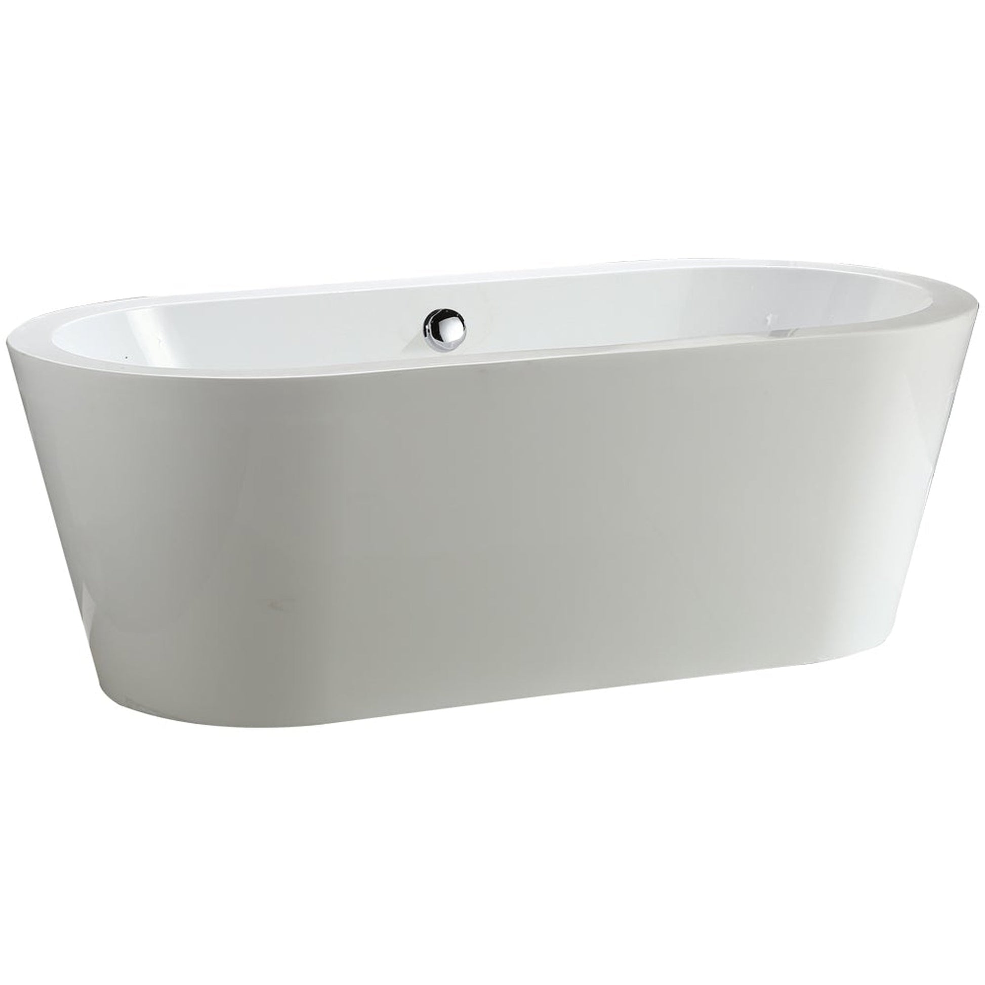 Vinnova Melania 68" x 32" White Rectangular Freestanding Soaking Acrylic Bathtub