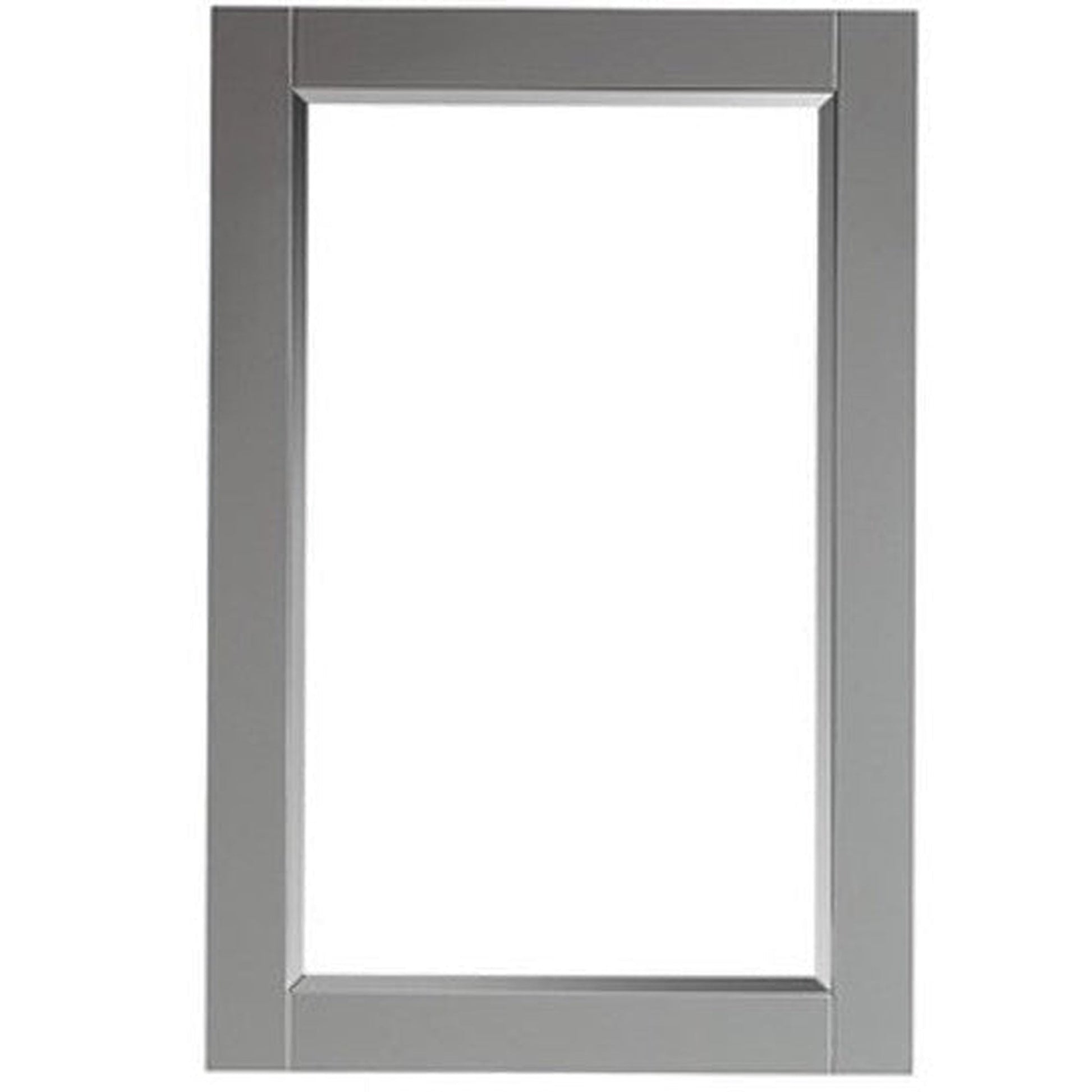 Vinnova Modena 36" Gray Freestanding Single Vanity Set In Dark Black Glass Top With Vessel Ceramic Sink and Mirror