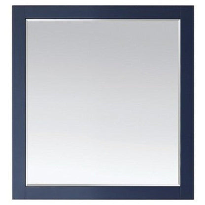 Vinnova Modena 48" Royal Blue Freestanding Single Vanity Set In Dark Black Glass Top With Vessel Ceramic Sink and Mirror