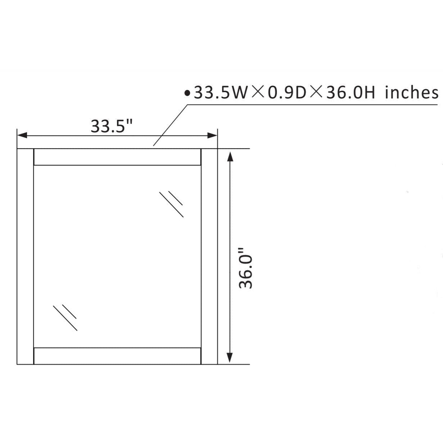 Vinnova Naples 36" White Freestanding Single Vanity Set In White Carrara Marble Top With Undermount Ceramic Sink and Mirror