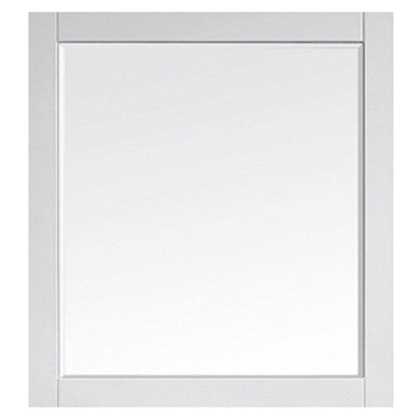 Vinnova Naples 36" White Freestanding Single Vanity Set In White Carrara Marble Top With Undermount Ceramic Sink and Mirror