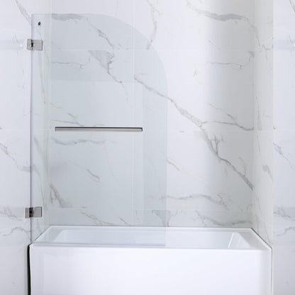 Vinnova Napoli 34" x 58" Polished Chrome Hinged Frameless Glass Tub Door