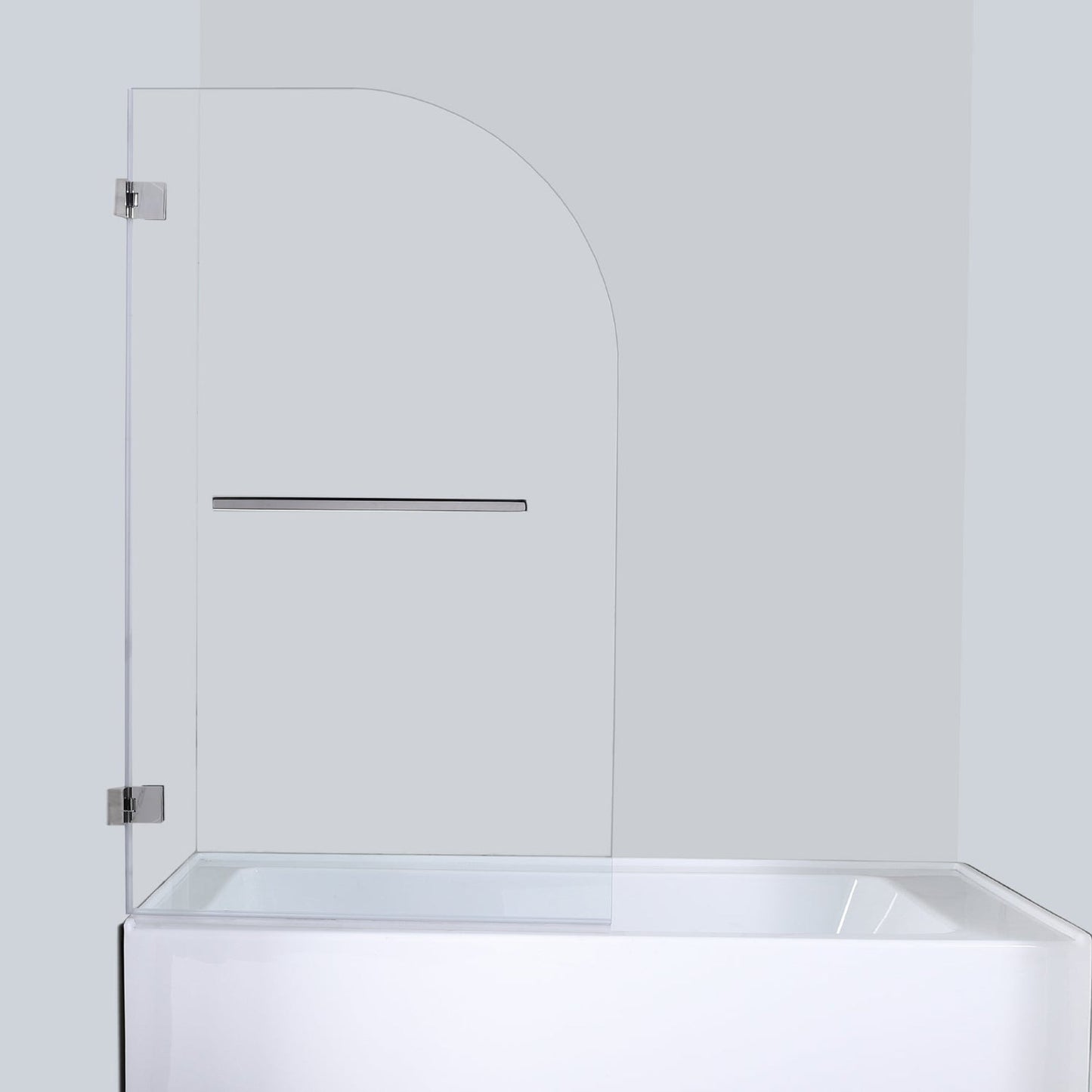 Vinnova Napoli 34" x 58" Polished Chrome Hinged Frameless Glass Tub Door