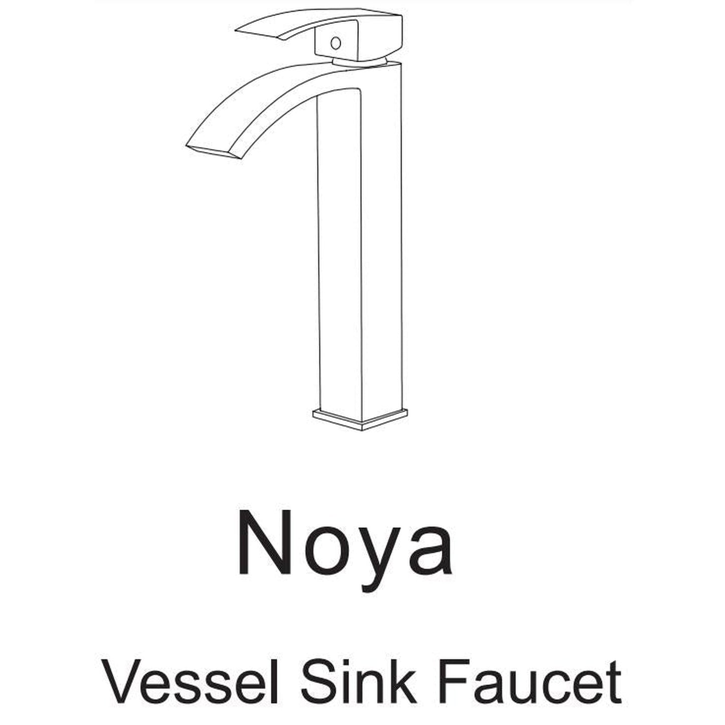 Vinnova Noya 11" Single Hole Satin Nickel High Arc Vessel Bathroom Sink Faucet