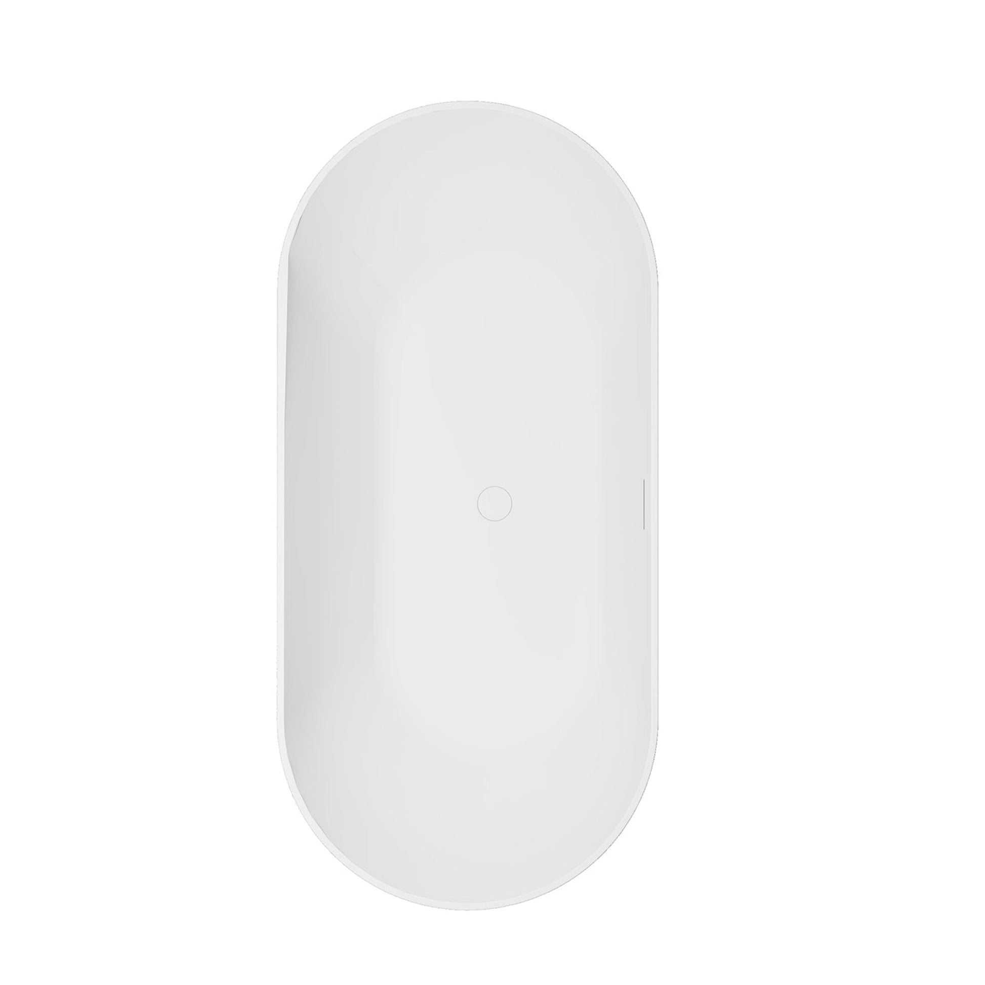 Vinnova Olite 59" x 32" Matte White Oval Freestanding Soaking Acrylic Bathtub