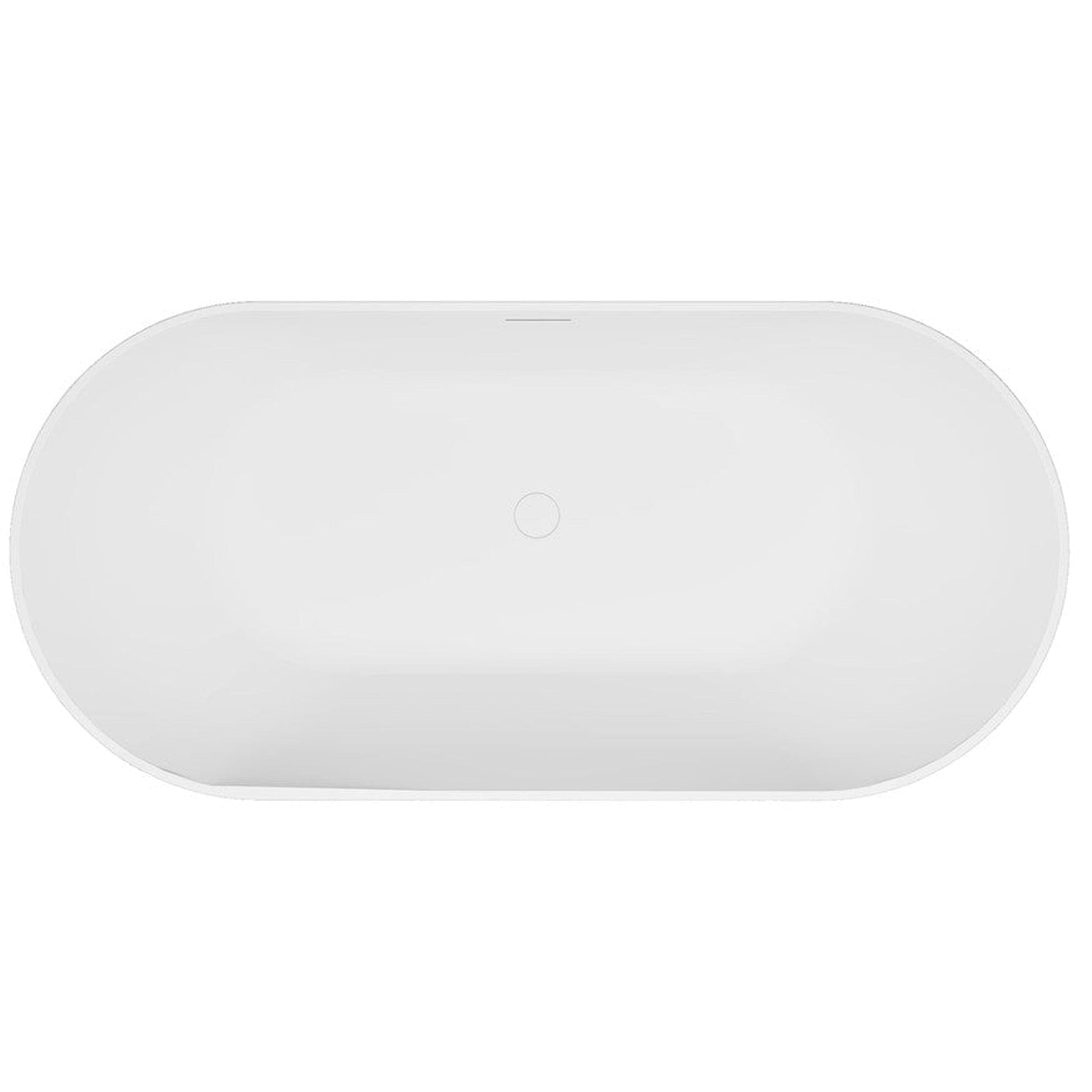 Vinnova Olite 59" x 32" Matte White Oval Freestanding Soaking Acrylic Bathtub