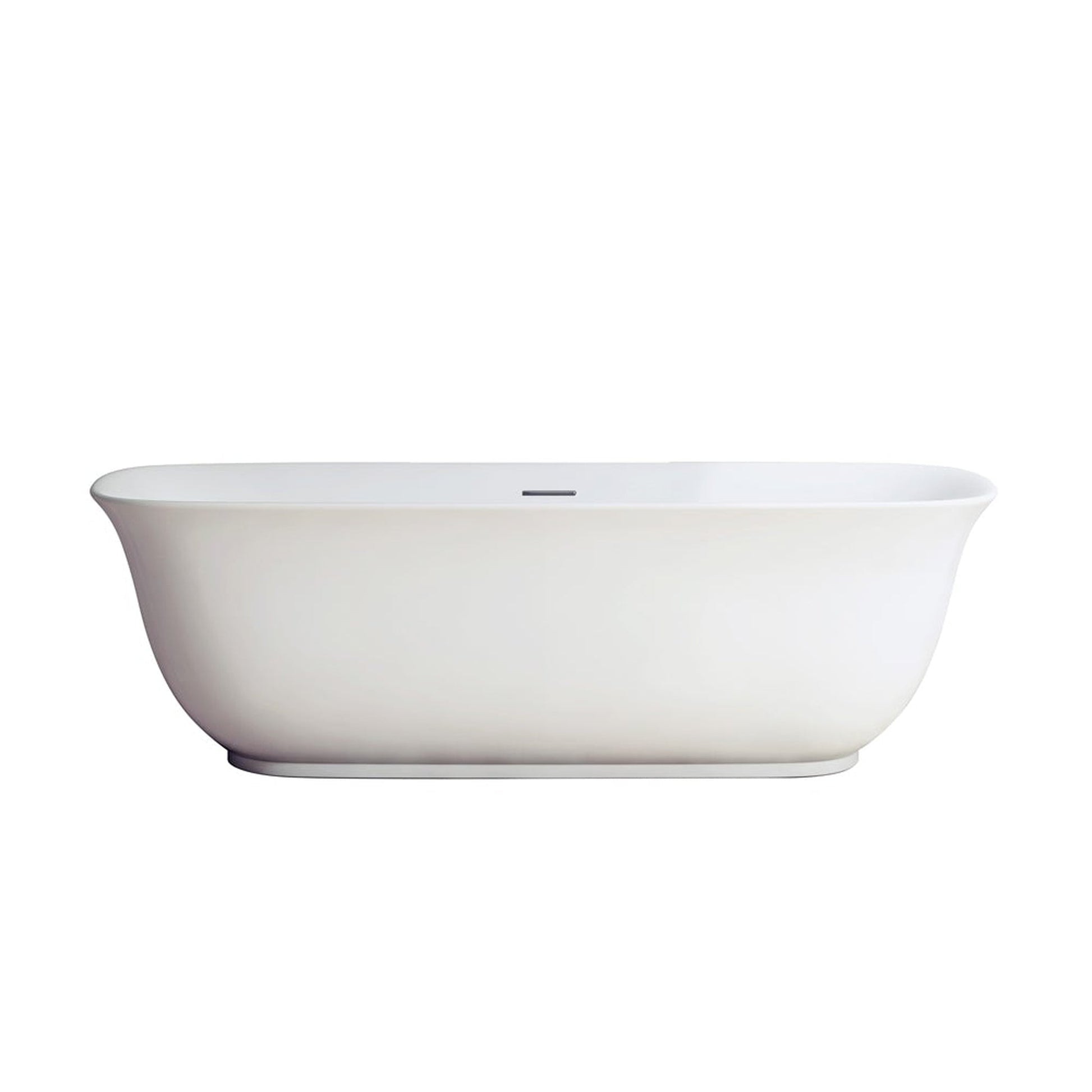 Vinnova Orion 59" x 32" White Oval Freestanding Soaking Acrylic Bathtub