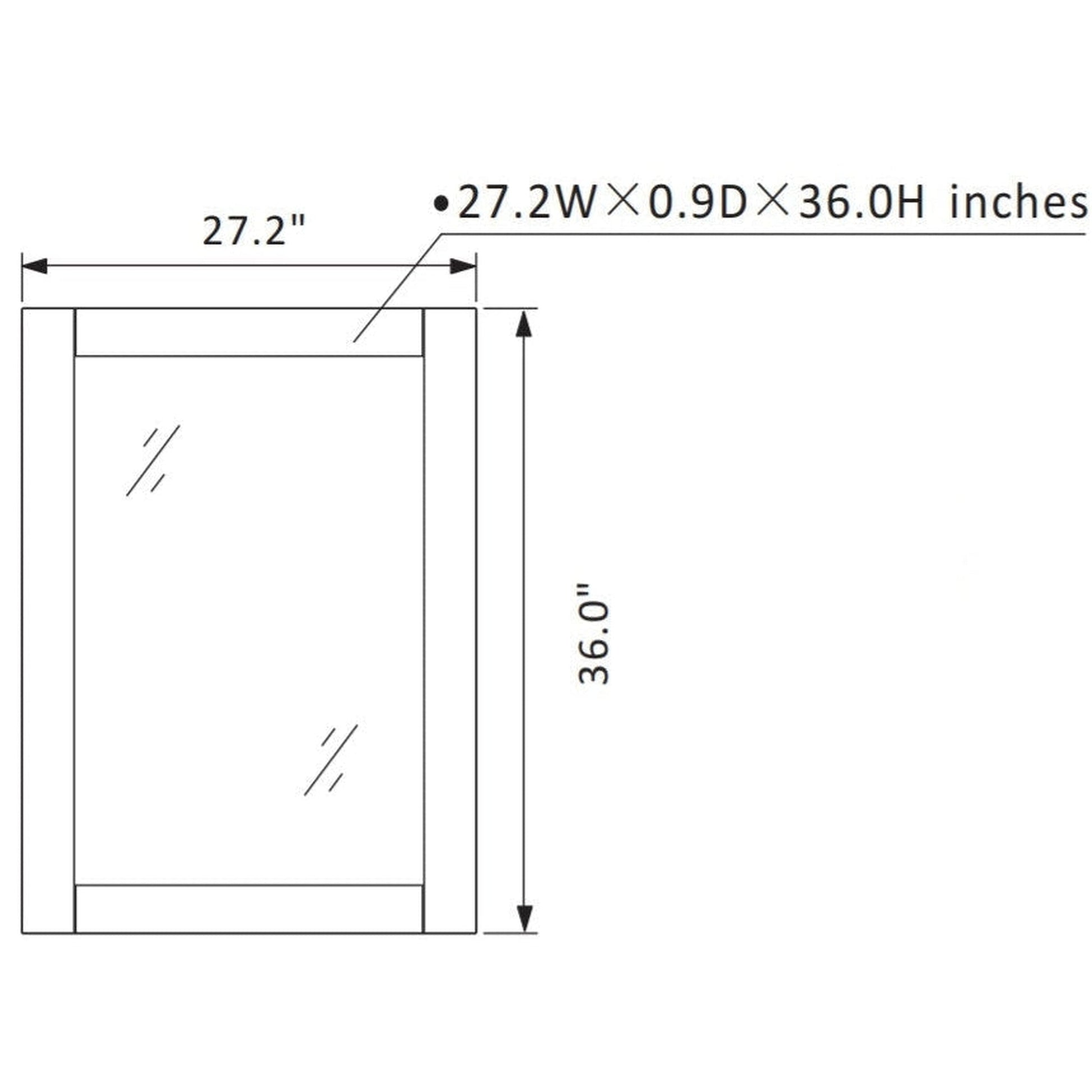 Vinnova Pavia 28" Gray Freestanding Single Vanity Set With Acrylic Undermount Sink And Mirror